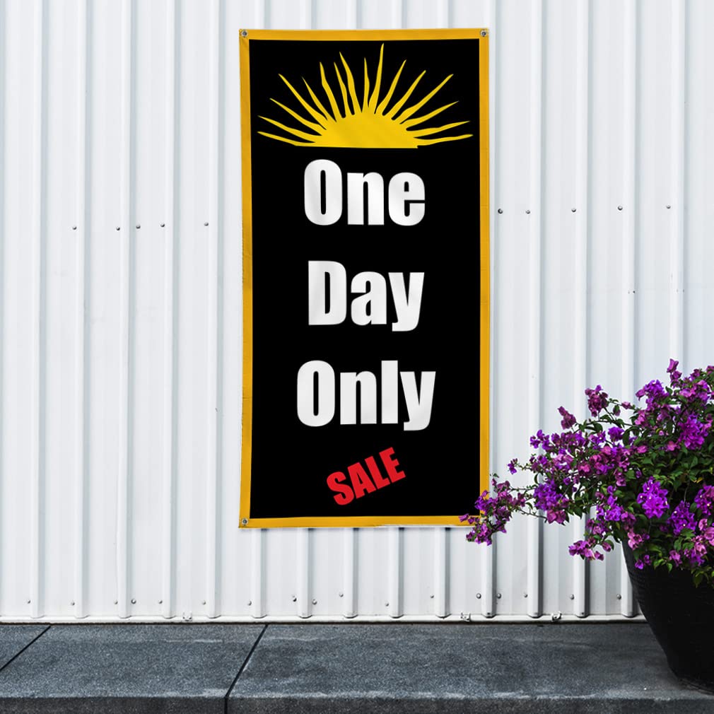 Premium Vertical Vinyl Banner - Weatherproof Outdoor Business Sign (96x48 Inches) with 8 Grommets - Durable Industrial Yard Banner for Advertising, Events & Sales - Multiple Sizes Available - Limited 1-Day Deal