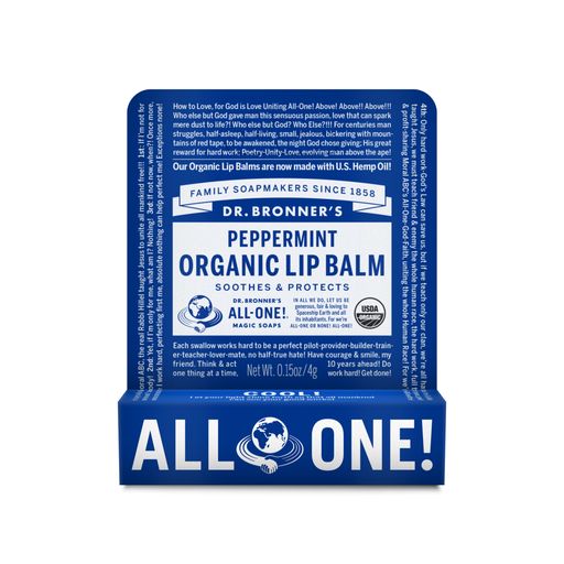 Organic Peppermint Lip Balm by Dr. Bronners - All-Natural Moisturizing Lip Care for Dry, Chapped Lips - Perfect for Winter, Outdoor Activities & Daily Use