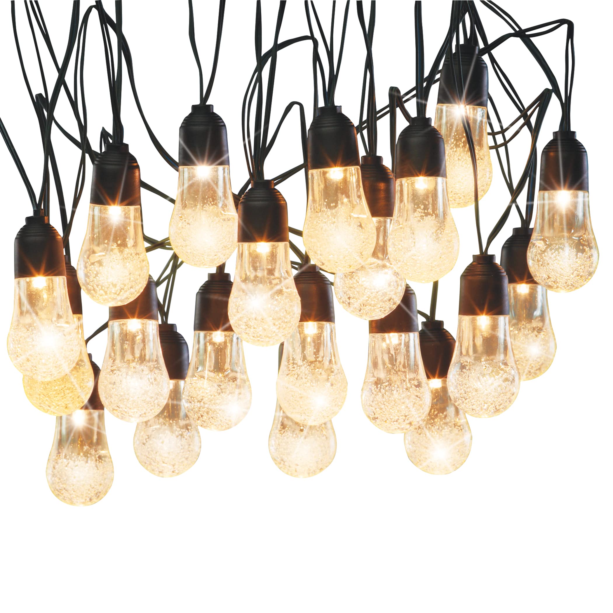 Solar Powered Bubble String Lights - Outdoor Waterproof LED Fairy Lights for Garden, Patio, Party & Wedding Decor - USB Charging & Auto On/Off at Dusk