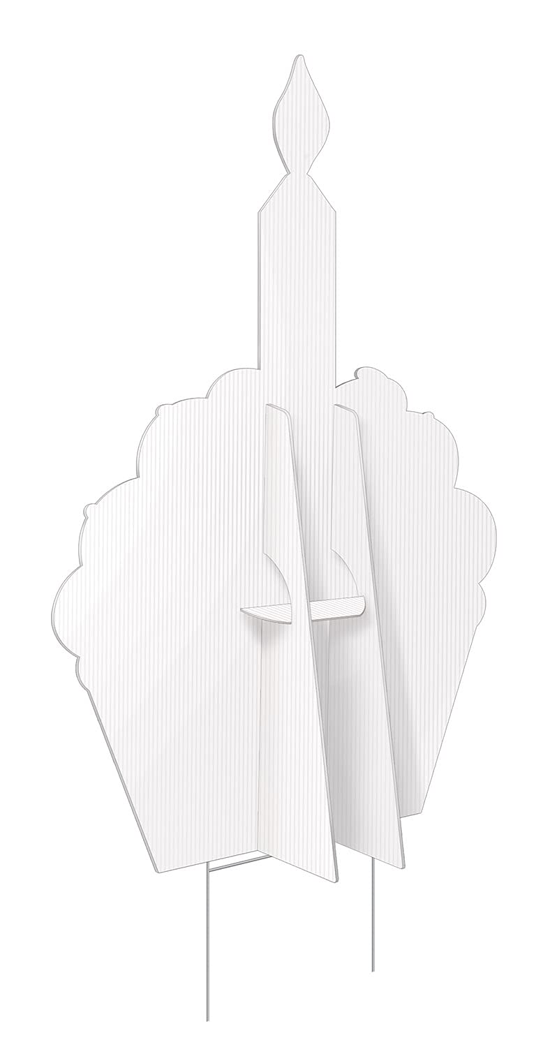 Beistle Jumbo Plastic Happy Birthday Cupcake Yard Sign with Metal Stakes - Outdoor Party Decorations for Birthday Celebrations & Backyard Events
