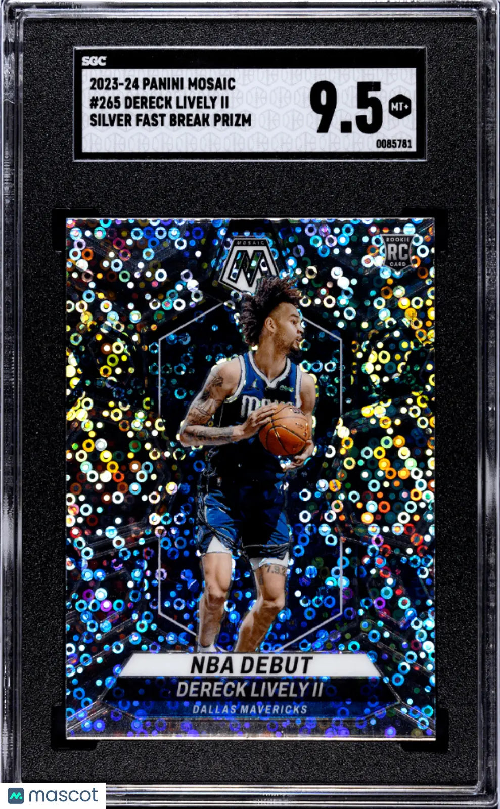 2023 Panini Mosaic Dereck Lively II Rookie Silver Fast Break Prizm Basketball Card - SGC 9.5 Gem Mint - Collectible Sports Memorabilia for NBA Fans and Card Investors
