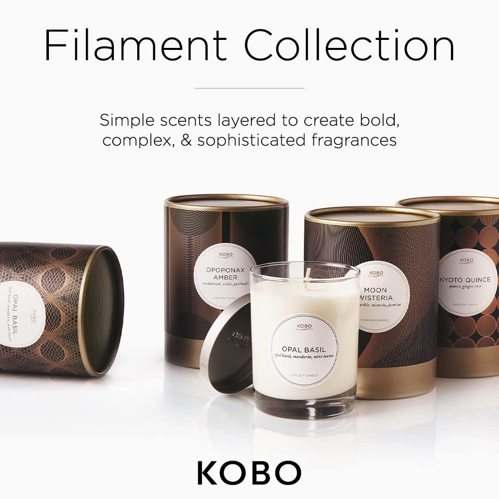 Kyoto Quince Scented Candle (11 oz) - Modern Geometric Jar Candle with 80-Hour Burn Time | Clean-Burning Soy Wax Blend | Ginger, Quince & Rose Fragrance | Unisex Home Decor for All Seasons | Perfect for Living Rooms, Bedrooms & Spa Relaxation