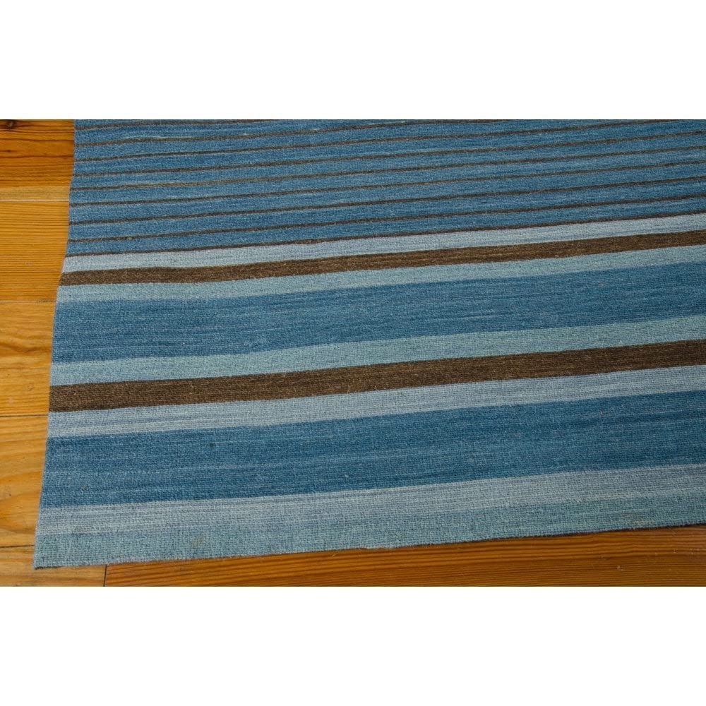 Kathy Ireland Home Griot Striped Turquoise 8' x 10'6