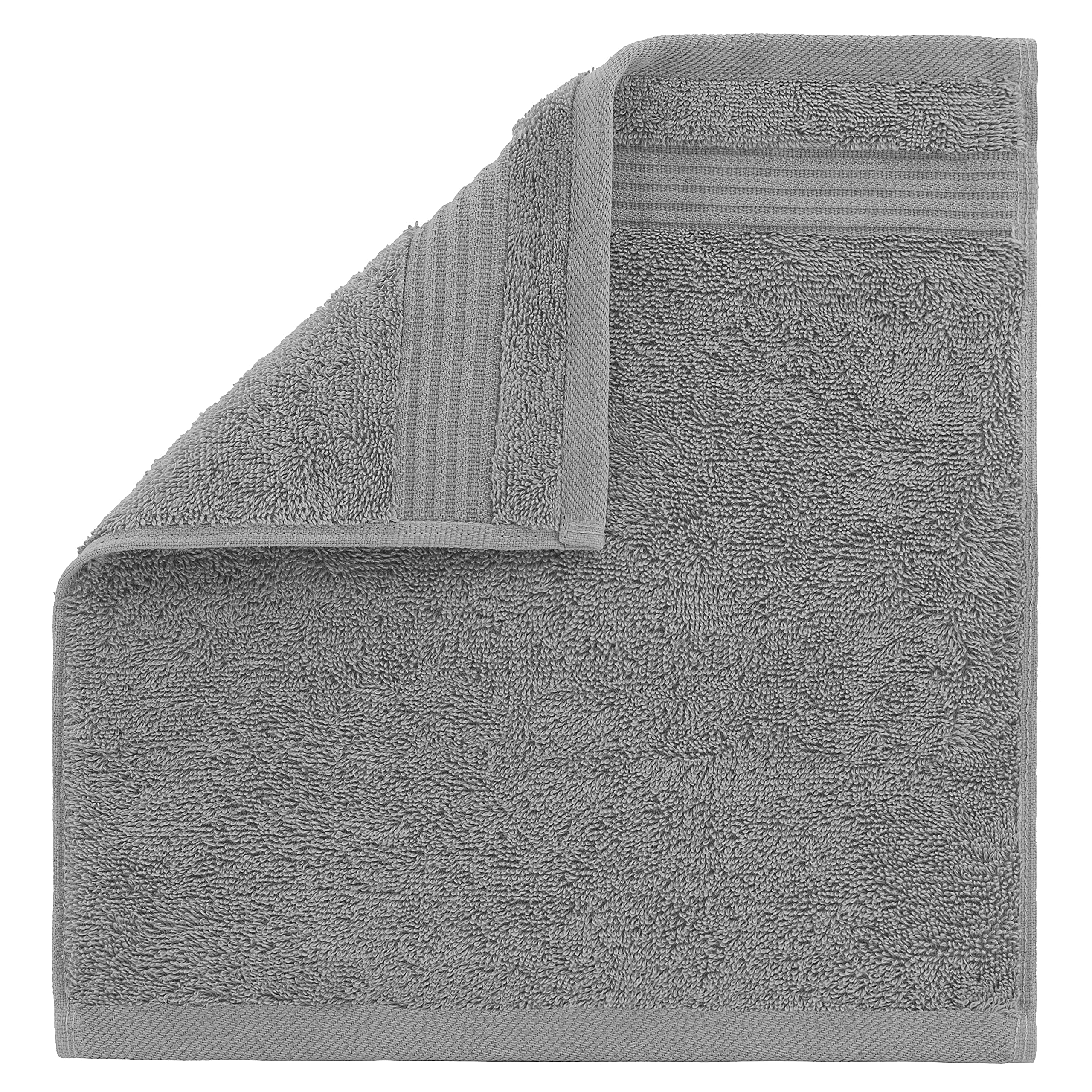 100% Cotton Turkish Washcloths - 4 Pack Soft Absorbent Face & Body Towels for Bathroom, Spa & Travel - Light Gray Hand Towels & Wash Rags for Gentle Exfoliation & Skincare