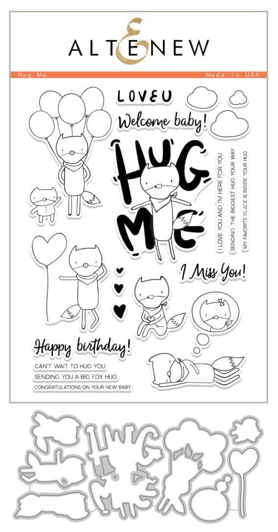 Hug Me Stamp & Die Bundle Set for Card Making, Scrapbooking, DIY Crafts - Perfect for Greeting Cards, Invitations, and Paper Projects