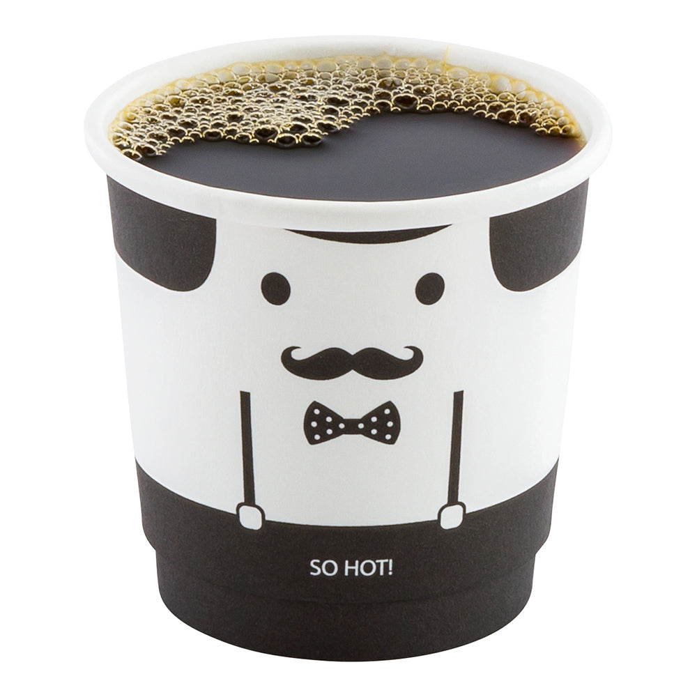 Premium 4 oz Double Wall Paper Coffee Cups - 25 Count Box (2.5