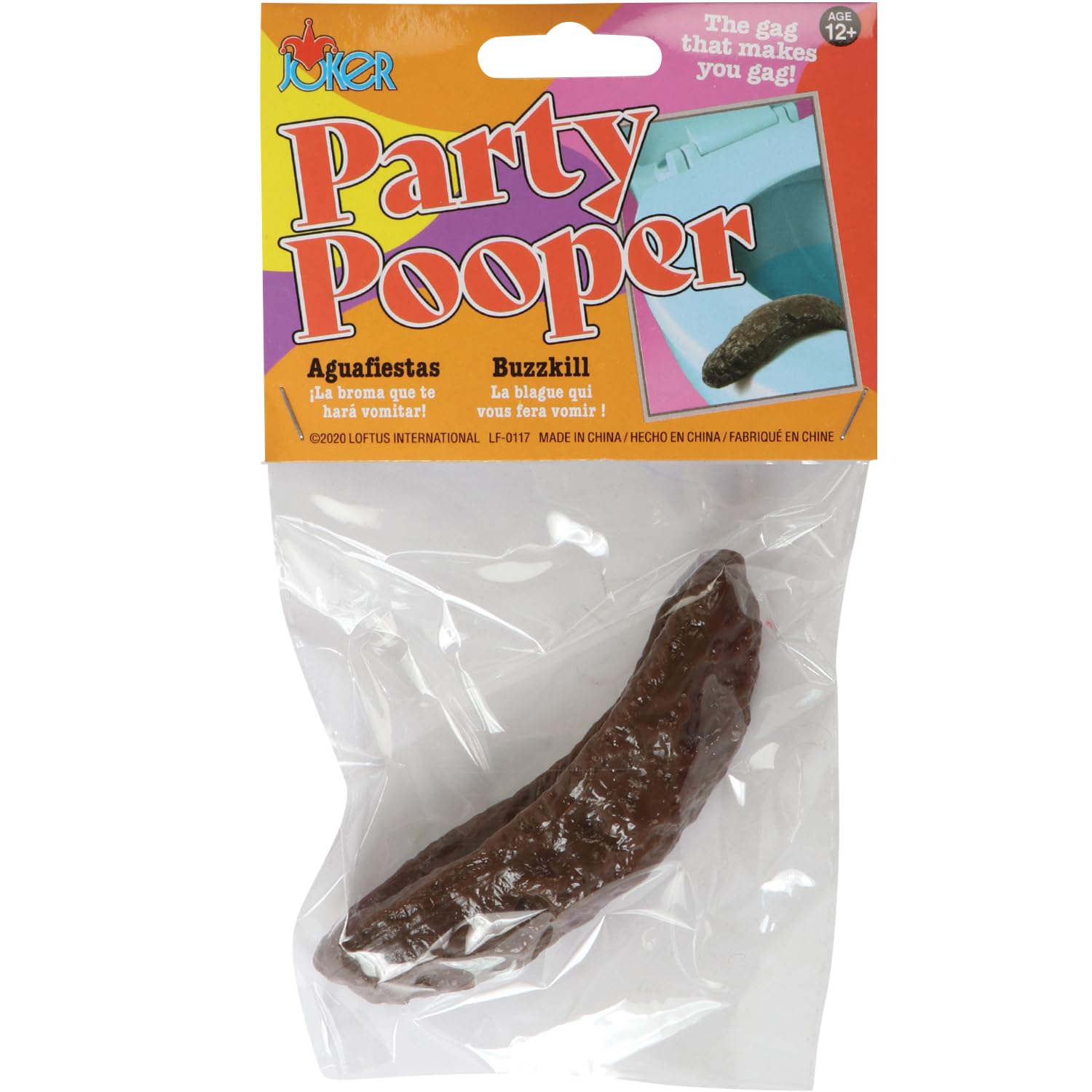 Loftus Gross Party Pooper Fake Poo Prank Toy - 4 Inch Realistic Brown Fake Poop for Gag Gifts, Halloween Pranks & Party Jokes - Hilarious Novelty Item for Friends & Family