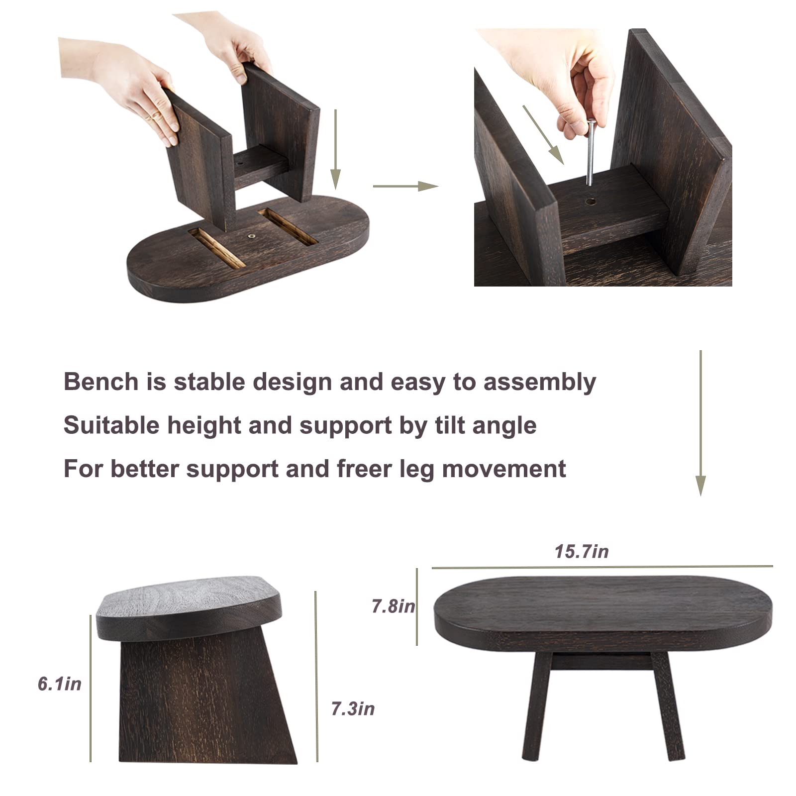 Handcrafted Wooden Meditation Bench - Stable Seiza Prayer Stool for Zen Yoga & Mindful Sitting at Home or Temple