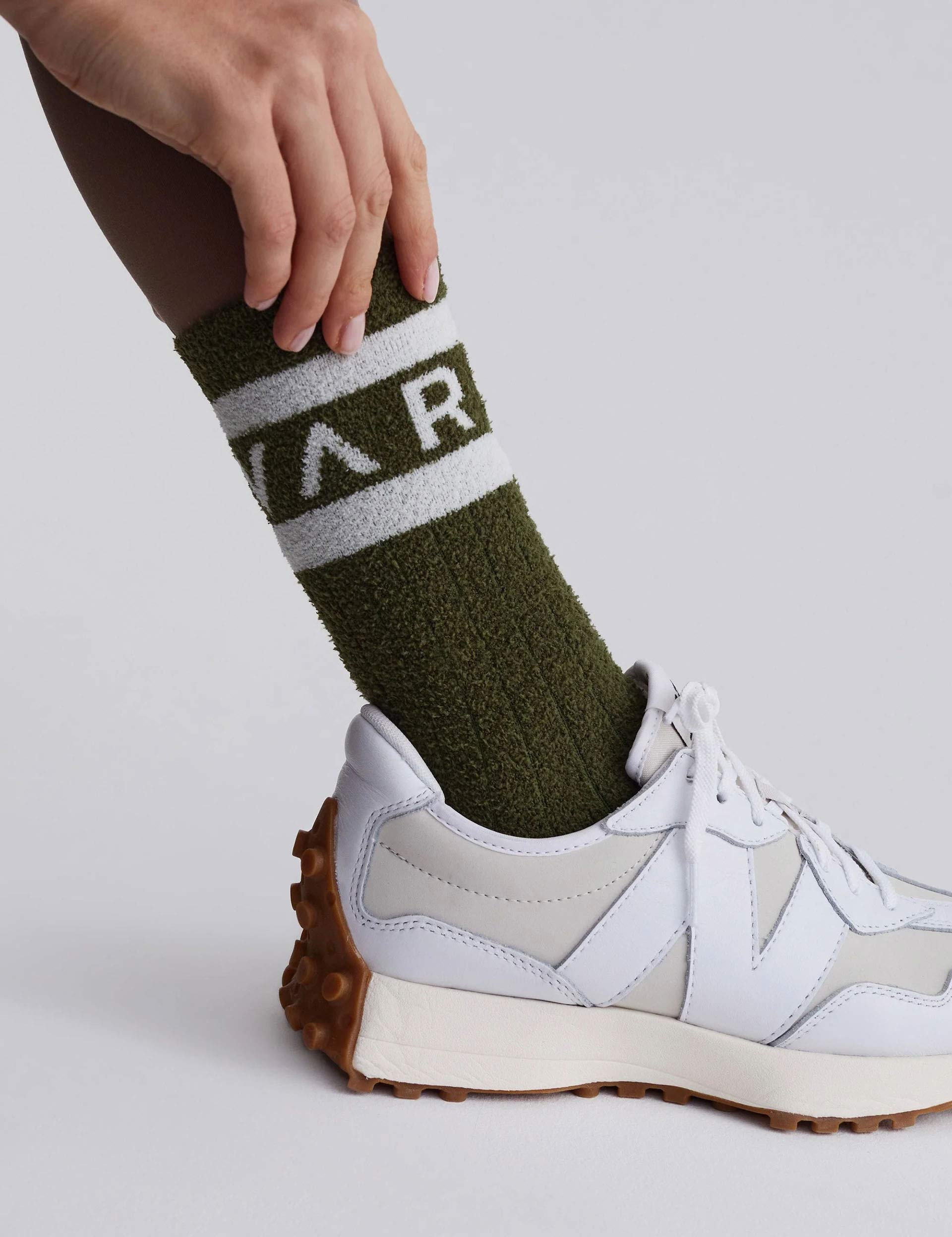 Spencer Sock - Dark Olive/Egret - Comfortable & Durable Casual Socks for Men & Women - Perfect for Everyday Wear, Hiking & Outdoor Activities