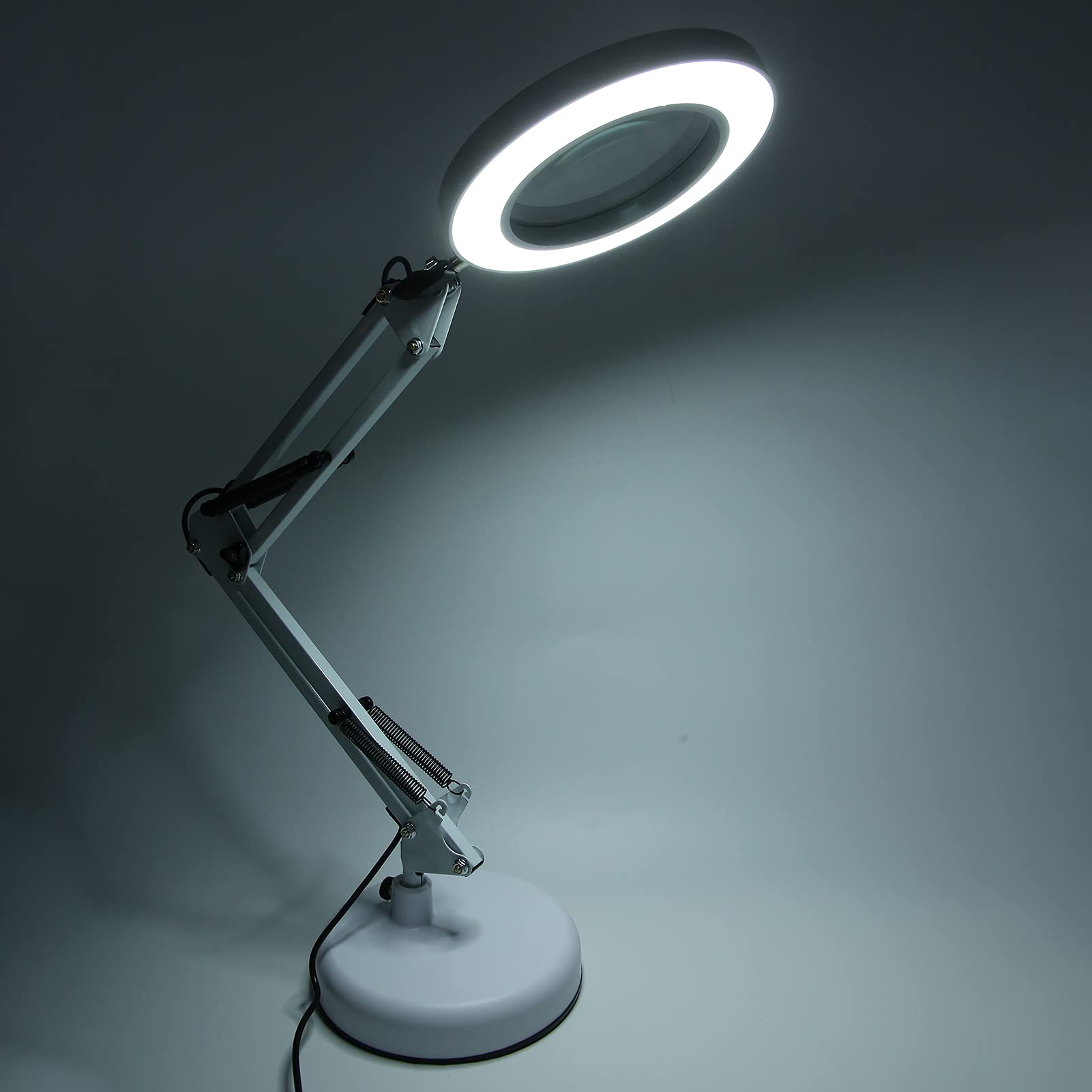 3-in-1 Magnifier Lamp with Adjustable Brightness & 3 Color Temperatures - USB Powered LED Desk Lamp for Nail Art, Makeup, Reading & Crafts | Perfect for Beauty Salon, Home Office & Study Room
