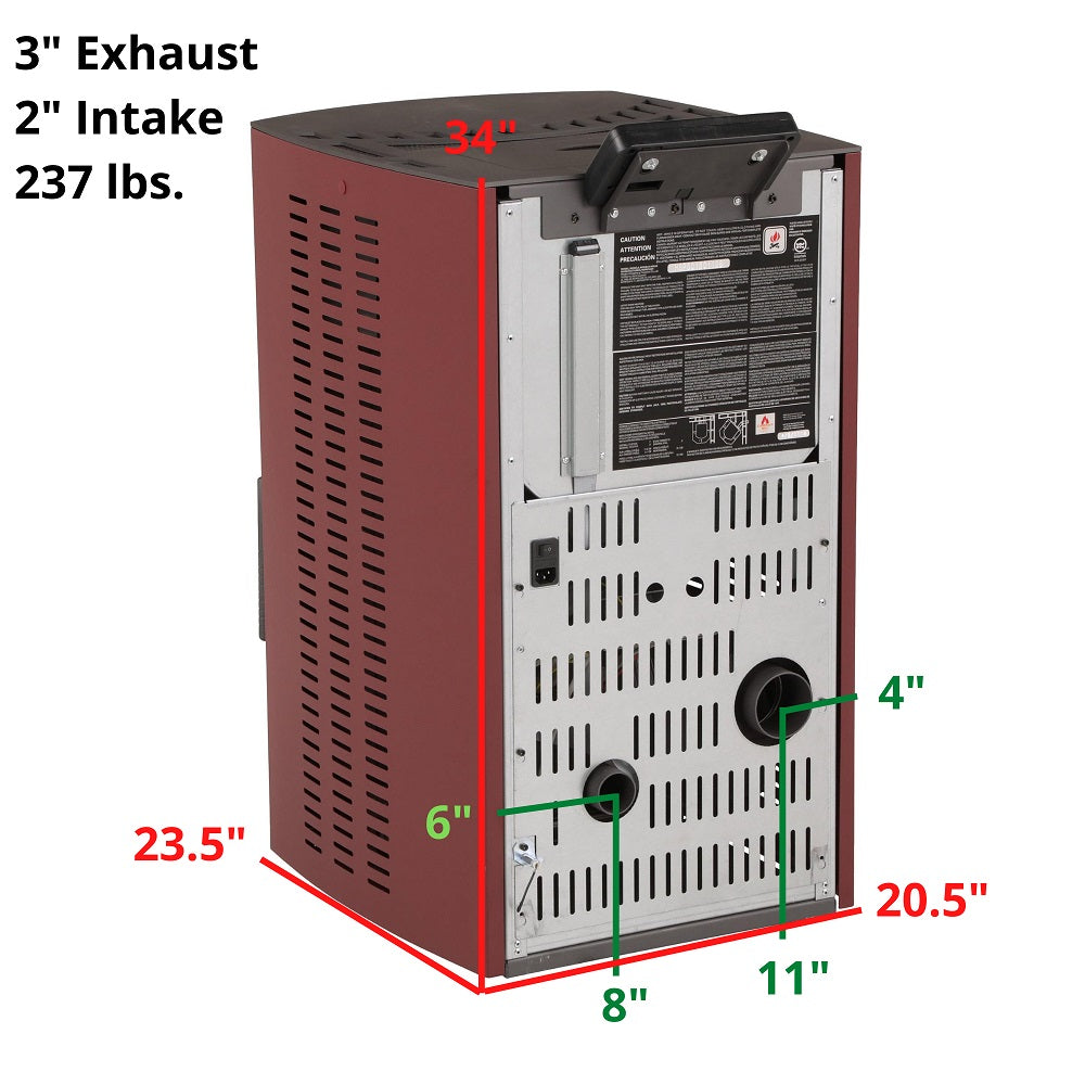 ComfortBilt HP50S High-Efficiency Pellet Stove - Burgundy Red | EPA-Certified Heating for Home, Cabin & RV | Eco-Friendly Warmth for Winter