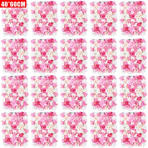 20Pcs Dark Pink+Champagne+White