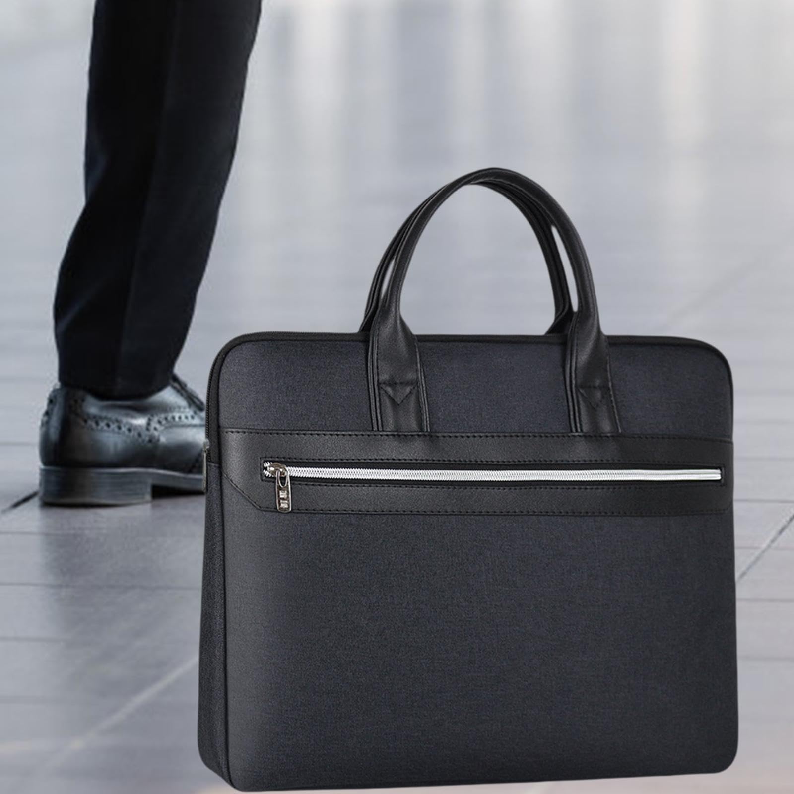 Oshhni A4 Document Organizer Bag - Large Capacity Waterproof Laptop & File Carrier for Office, Business, Travel - Black (Fits Papers, Tablets & Essentials)