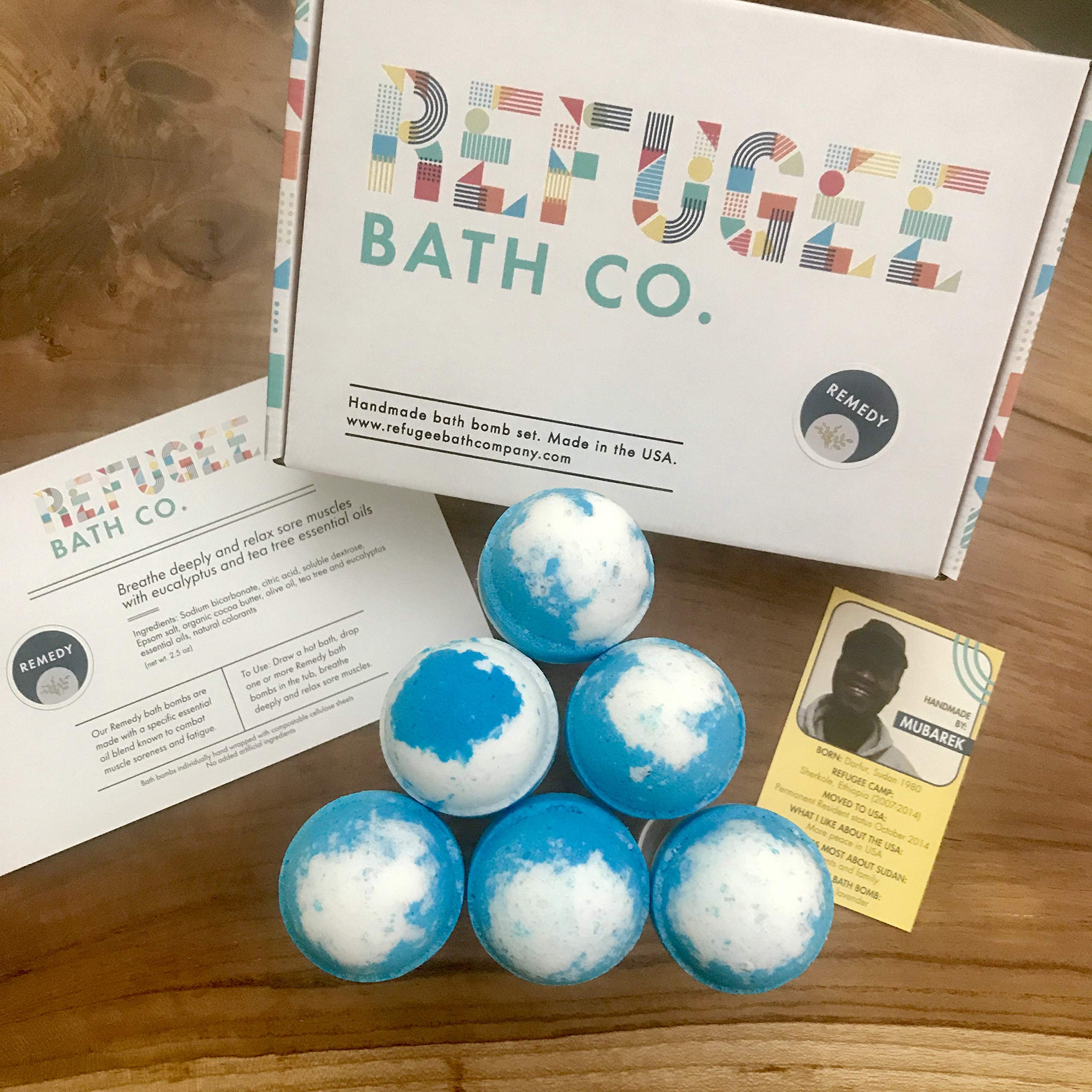 12-Pack Tea Tree & Eucalyptus Essential Oil Bath Bombs with Cocoa Butter - Variety Pack for Relaxation & Skin Care | Supports Refugee Employment in USA | Perfect for Spa Nights, Self-Care Gifts & Stress Relief