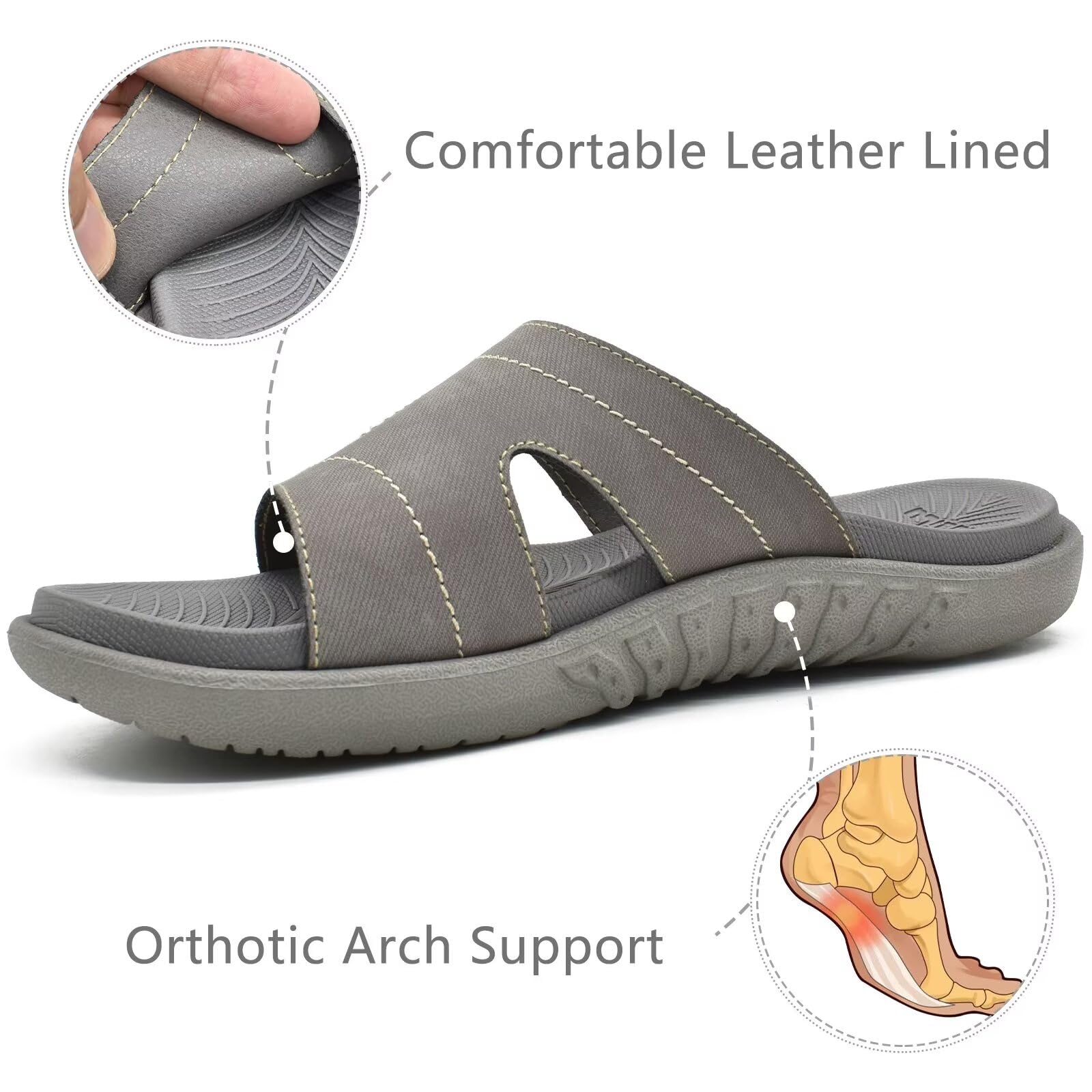 **KuaiLu Women's Orthotic Slides - Lightweight Athletic Sandals with Arch Support for Plantar Fasciitis - Yoga, Gym & Home Comfort Slippers**