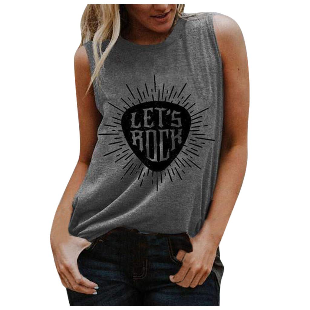 Vedolay Women's Fashion Graphic Printed Sleeveless Crop Top Tank - Soft Loose Comfortable Blouse for Summer, Gym, Yoga & Casual Wear