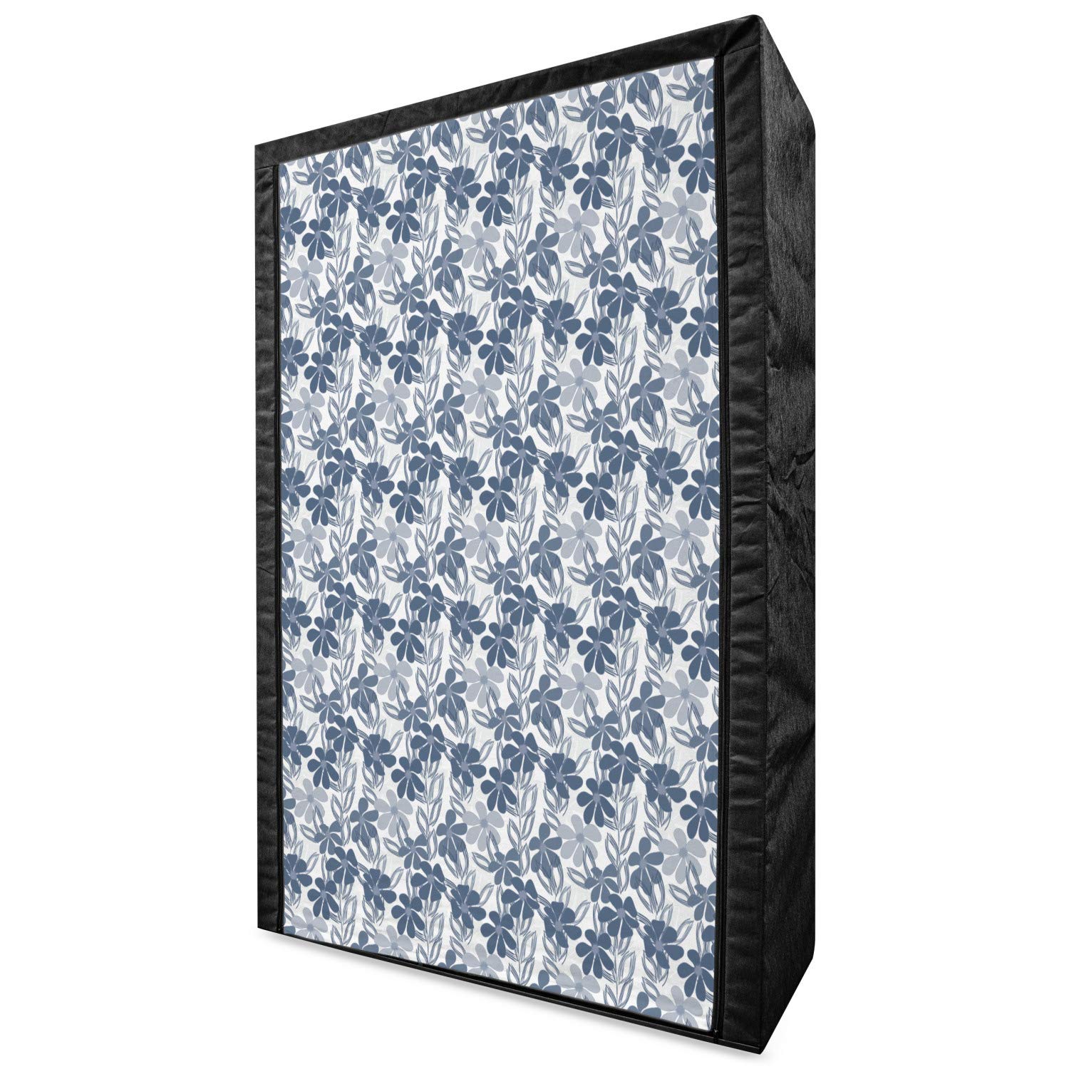 Ambesonne Floral Portable Fabric Wardrobe - Abstract Hand Painted Spring Flowers in Pastel Colors with Leaves - 42.5