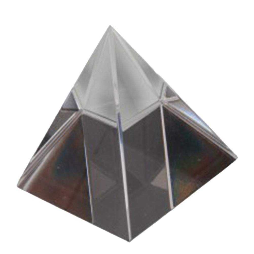 1pc Clear Crystal Prism Pyramid - Feng Shui Desk Ornament, Home & Office Decor, Meditation & Healing Tool - Perfect for Yoga Rooms, Meditation Spaces & Positive Energy Decor