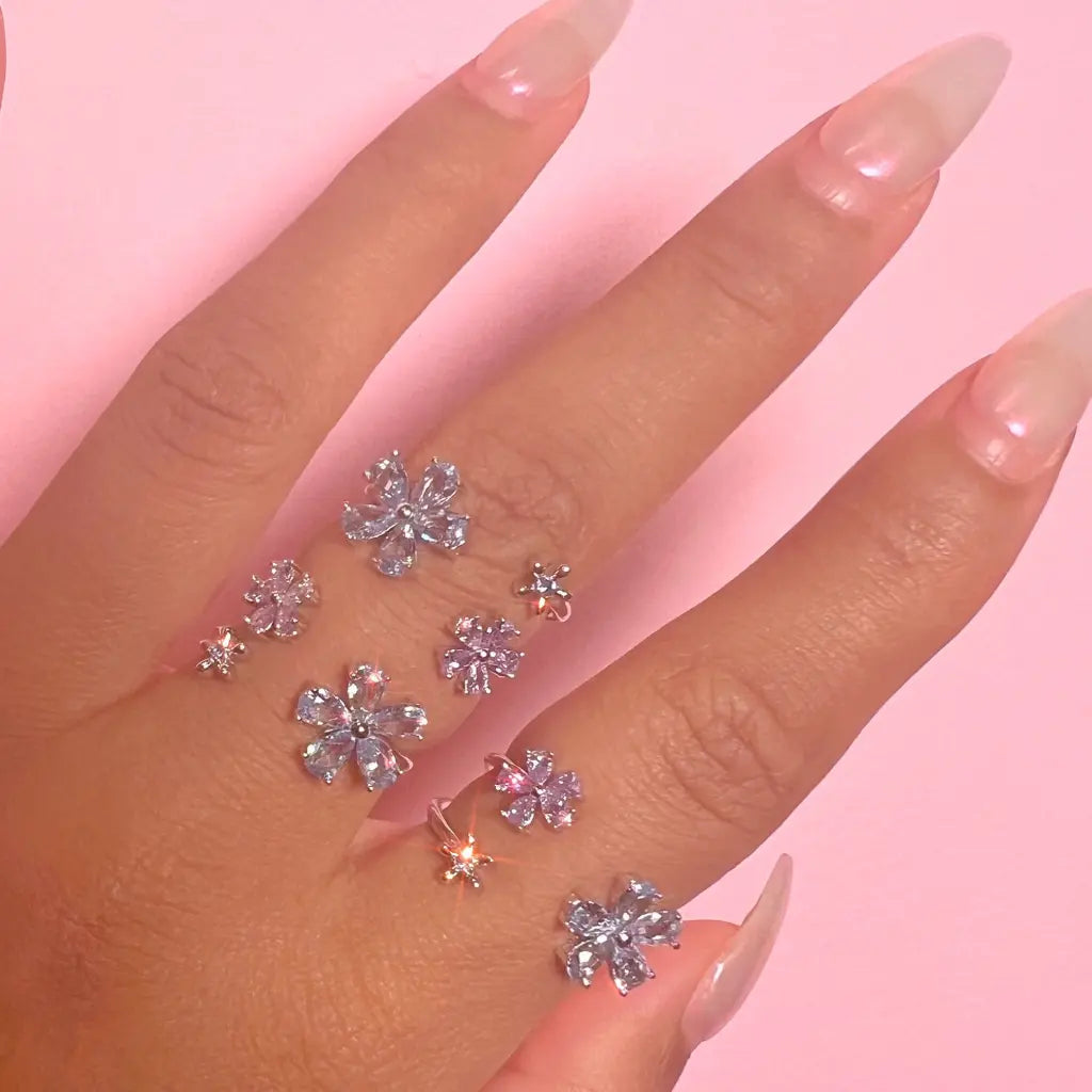 Blossom Blue Ring - Elegant Floral Design Jewelry for Women | Perfect for Weddings, Parties & Gifts