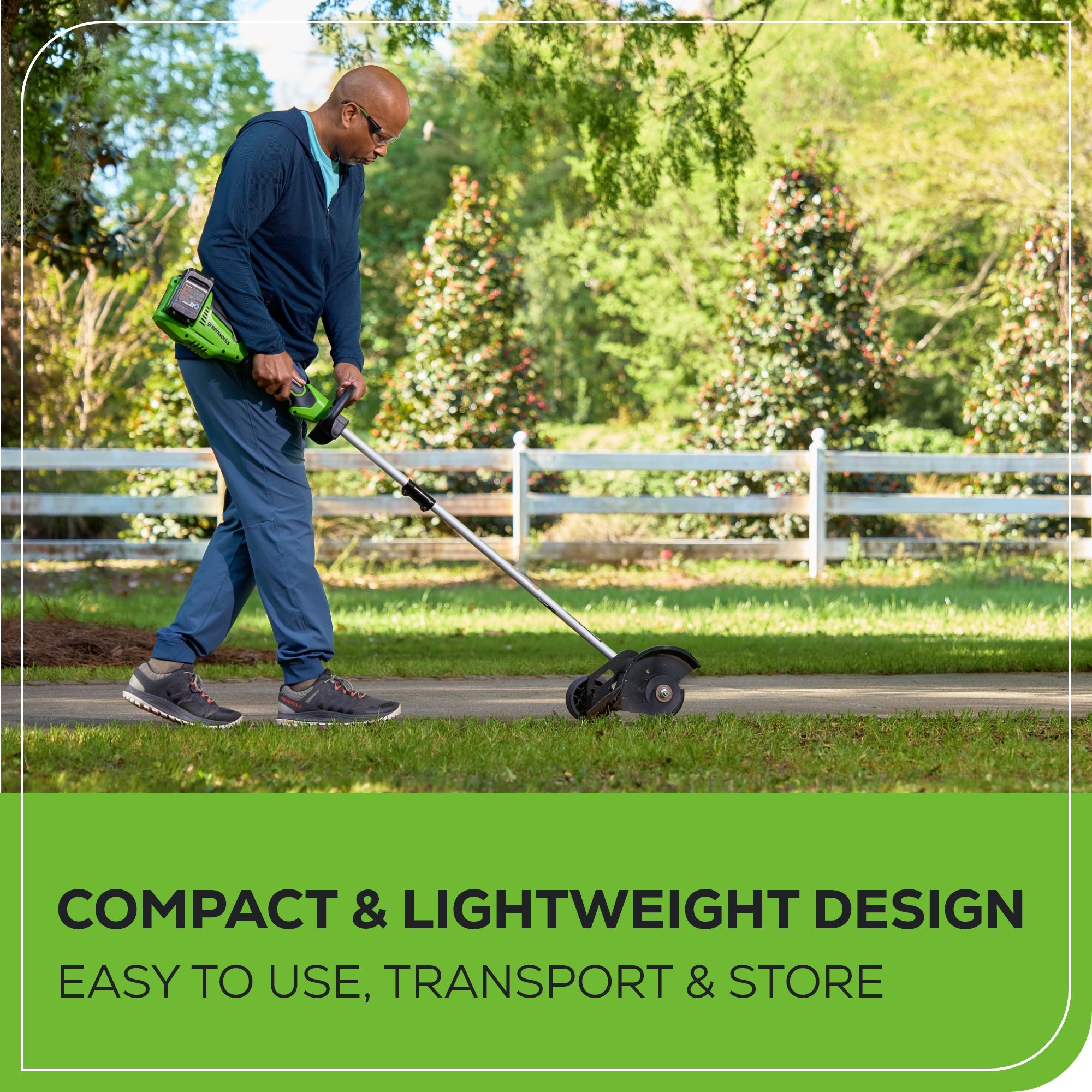48V (2x24V) 8-Inch Lawn Edger with 2x 4.0Ah USB Rechargeable Batteries & Dual Port Fast Charger - Perfect for Residential Lawn Care and Landscaping Maintenance