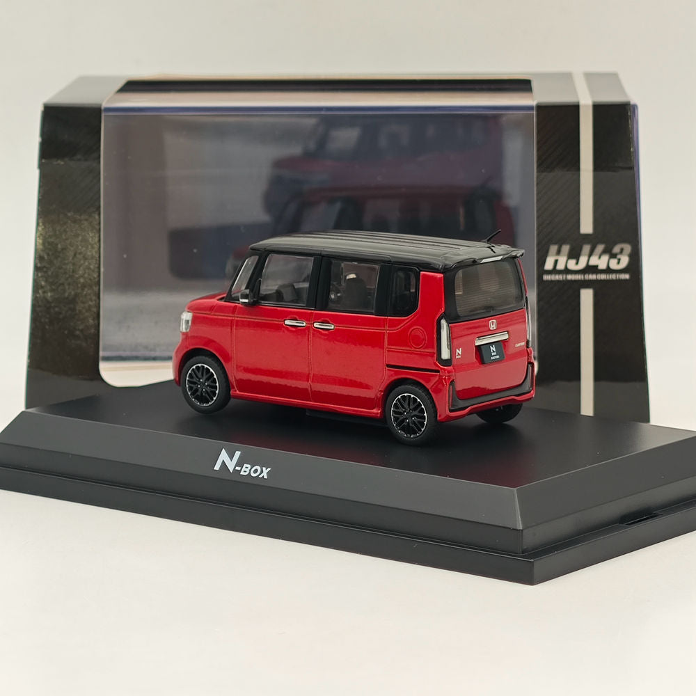 1/43 Scale Honda N BOX Custom Premium Diecast Model Car - Crystal Red Metallic (HJ431006RM) | Hobby Japan Collectible for Display & Gift Giving