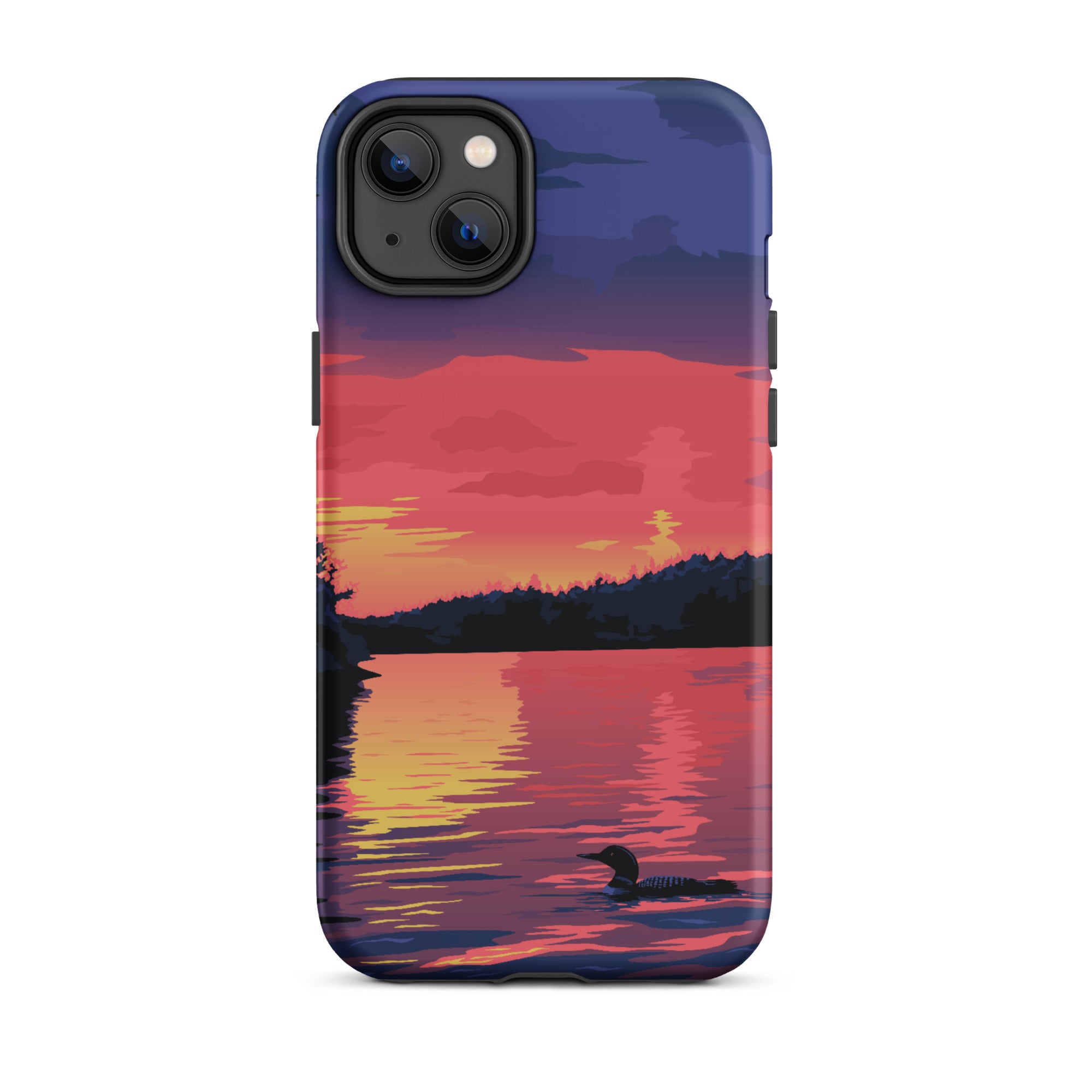 Premium iPhone Protective Case with Sunset Loon Design - Shockproof & Scratch-Resistant Cover for iPhone [Models] | Perfect for Outdoor Adventures, Travel & Daily Protection