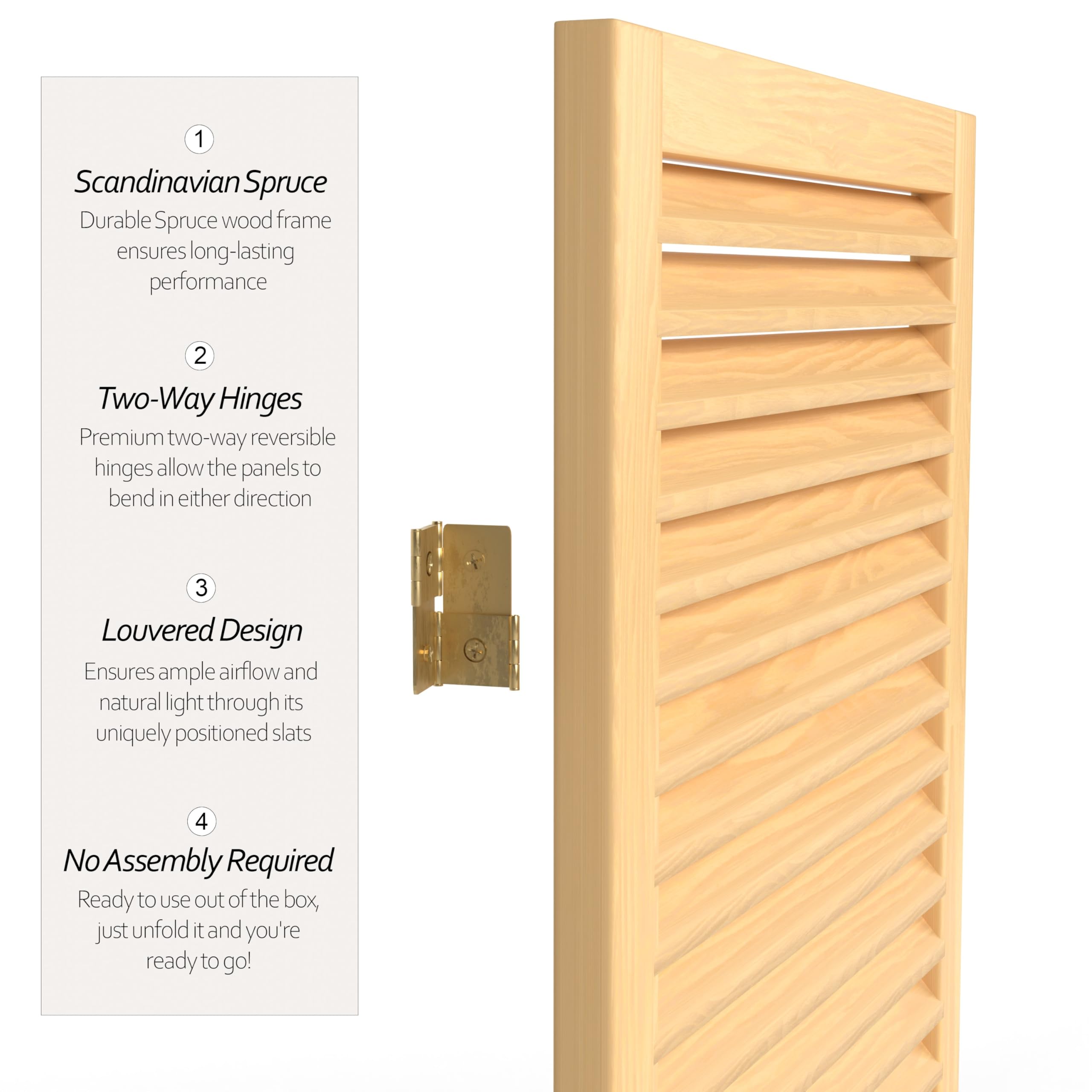 Red Lantern SS-BEAD-Natural-4P 4-Panel Natural Wood Room Divider Screen - Perfect for Home Decor, Office Partition & Asian-Inspired Spaces