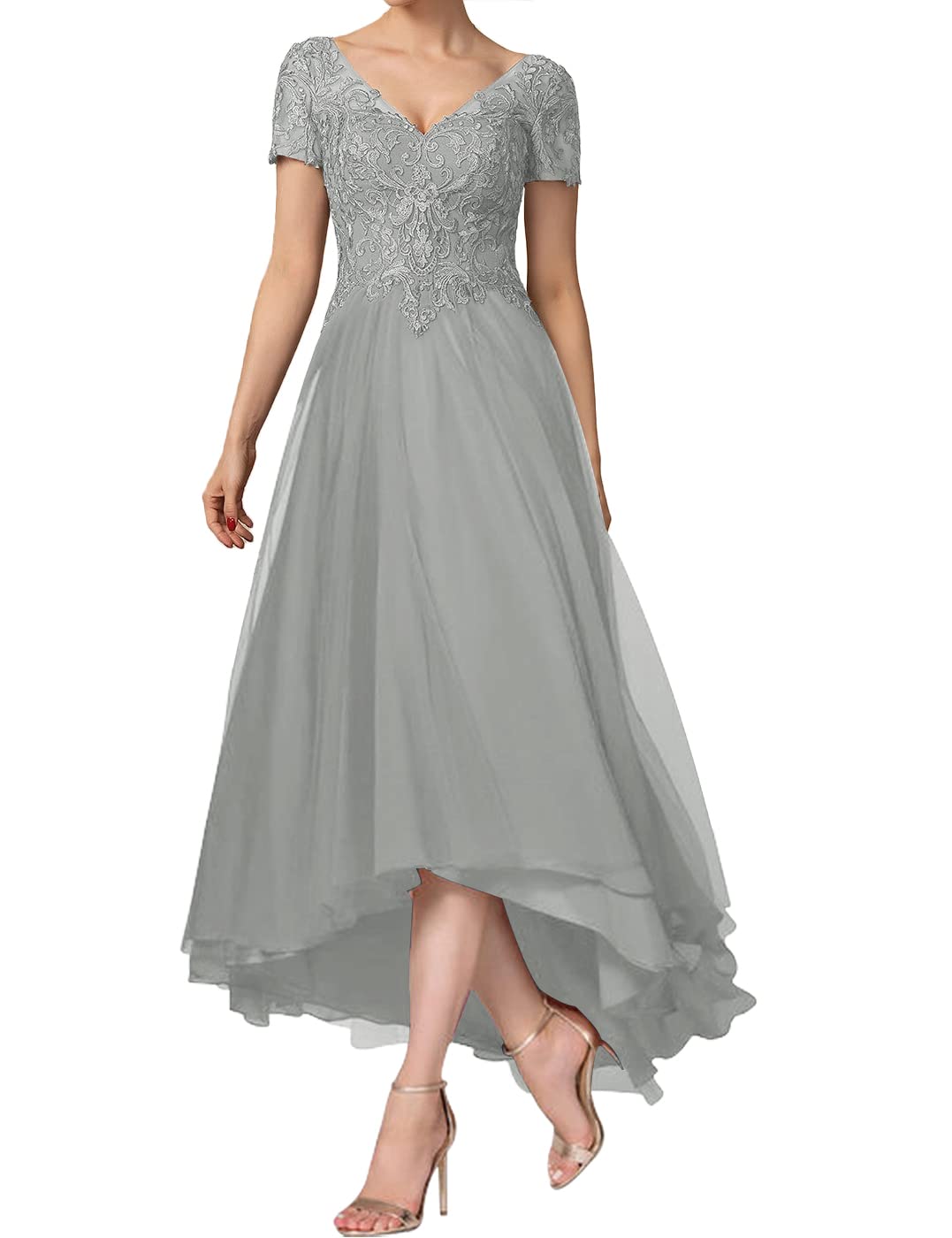 Elegant Lace Wedding Guest Dresses for Women - Mother of The Bride Chiffon Evening Gown with V-Neck for Formal Occasions | Perfect for Weddings, Parties & Special Events