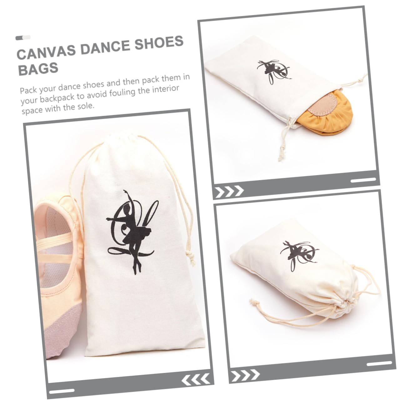 COOLHIYA 5-Pack Shoe Bags for Ballet & Dance - Breathable Drawstring Storage Pouches for Dance Shoes, Sneakers & Practice Gear - Perfect for Dance Classes, Gym & Travel Organization