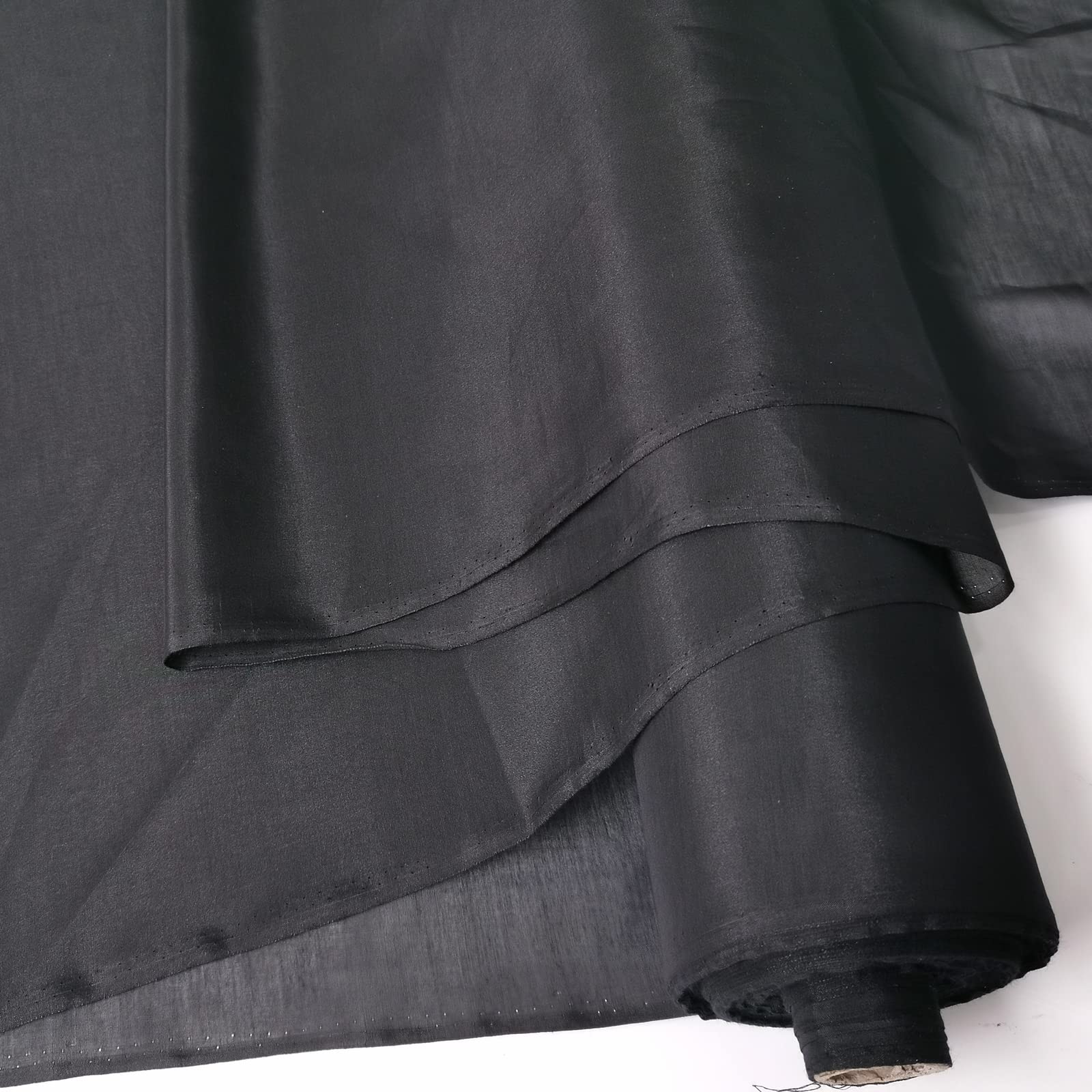 100cm x 140cm Black Silk Cotton Fabric - Premium Dress Lining Material for Gowns, Scarves & DIY Sewing Projects | Soft Tissue Silk Fabric for Fashion Design & Crafting (Ideal for Evening Wear, Bridal Gowns & Luxury Accessories)