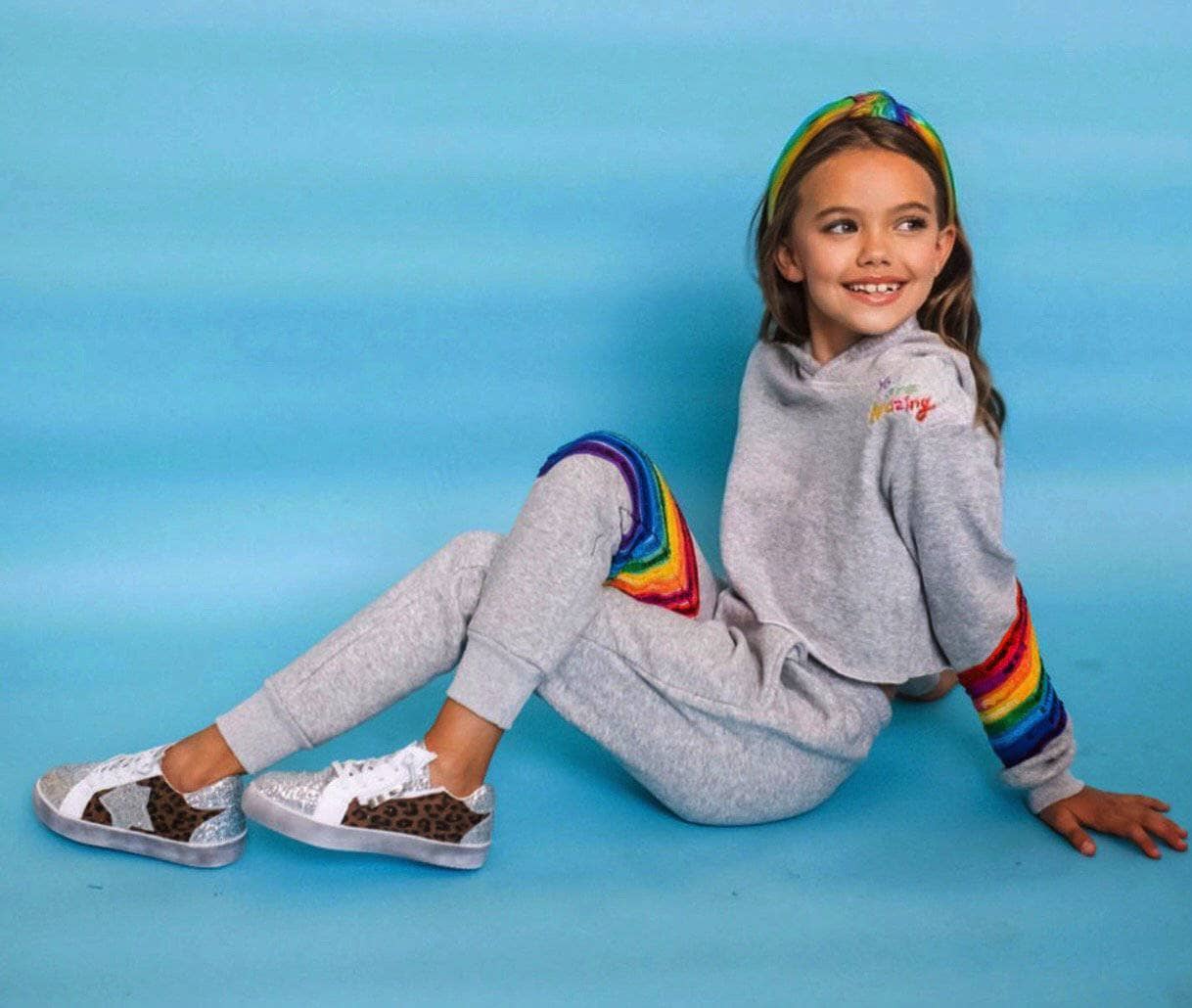 You Are Amazing Sequin Jogger Set - Sparkly Lounge Outfit for Women | Comfortable Two-Piece Pajama Set for Home, Parties & Special Occasions