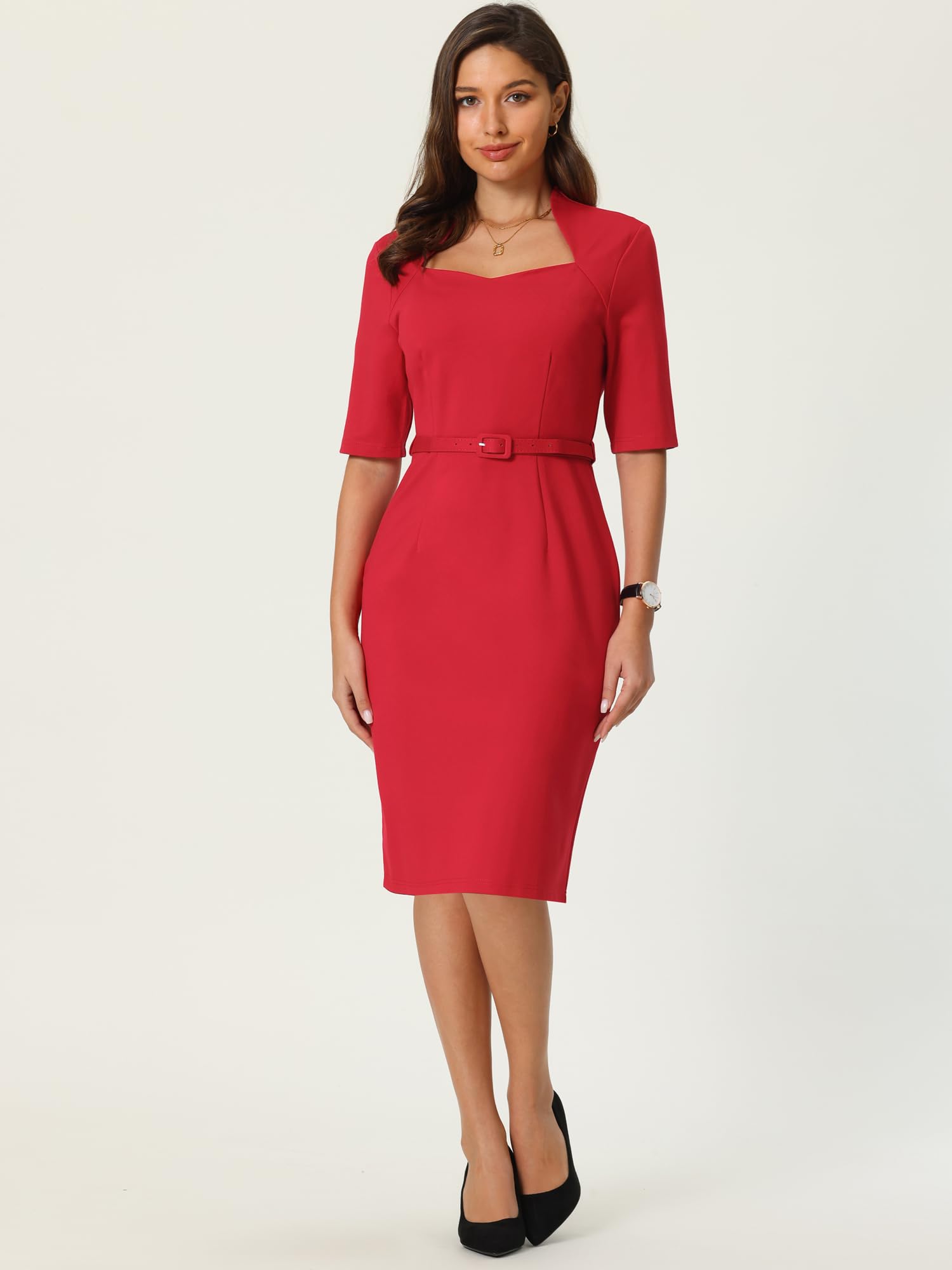 Elegant Women's Church Sheath Dress 2025 - Formal Pencil Dress for Sunday Service, Wedding & Special Occasions