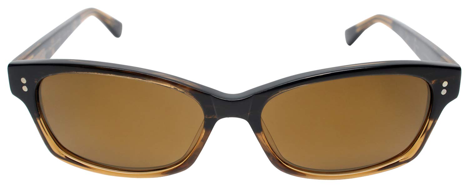 Lacerta Polarized Sunglasses for Men & Women - Striped Tortoise Fade Frame with Gold Mirrored Lenses - UV Protection for Driving, Fishing & Outdoor Activities