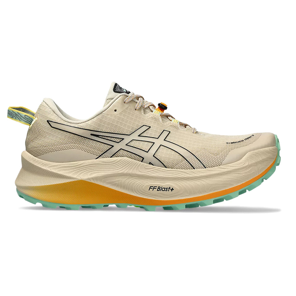 ASICS Men's Trabuco Max 3 Trail Running Shoes - Feather Grey/Black - Size 8 D Medium - Lightweight Cushioned for Hiking & Outdoor Adventures