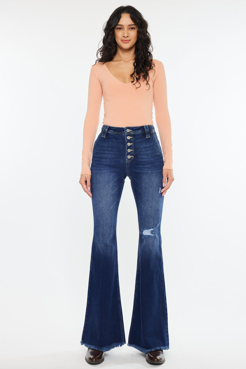 Sianne Women's High Rise Flare Jeans - Stretchy Denim Pants for Casual & Retro Style | Perfect for Everyday Wear, Date Night & 70s Fashion Looks