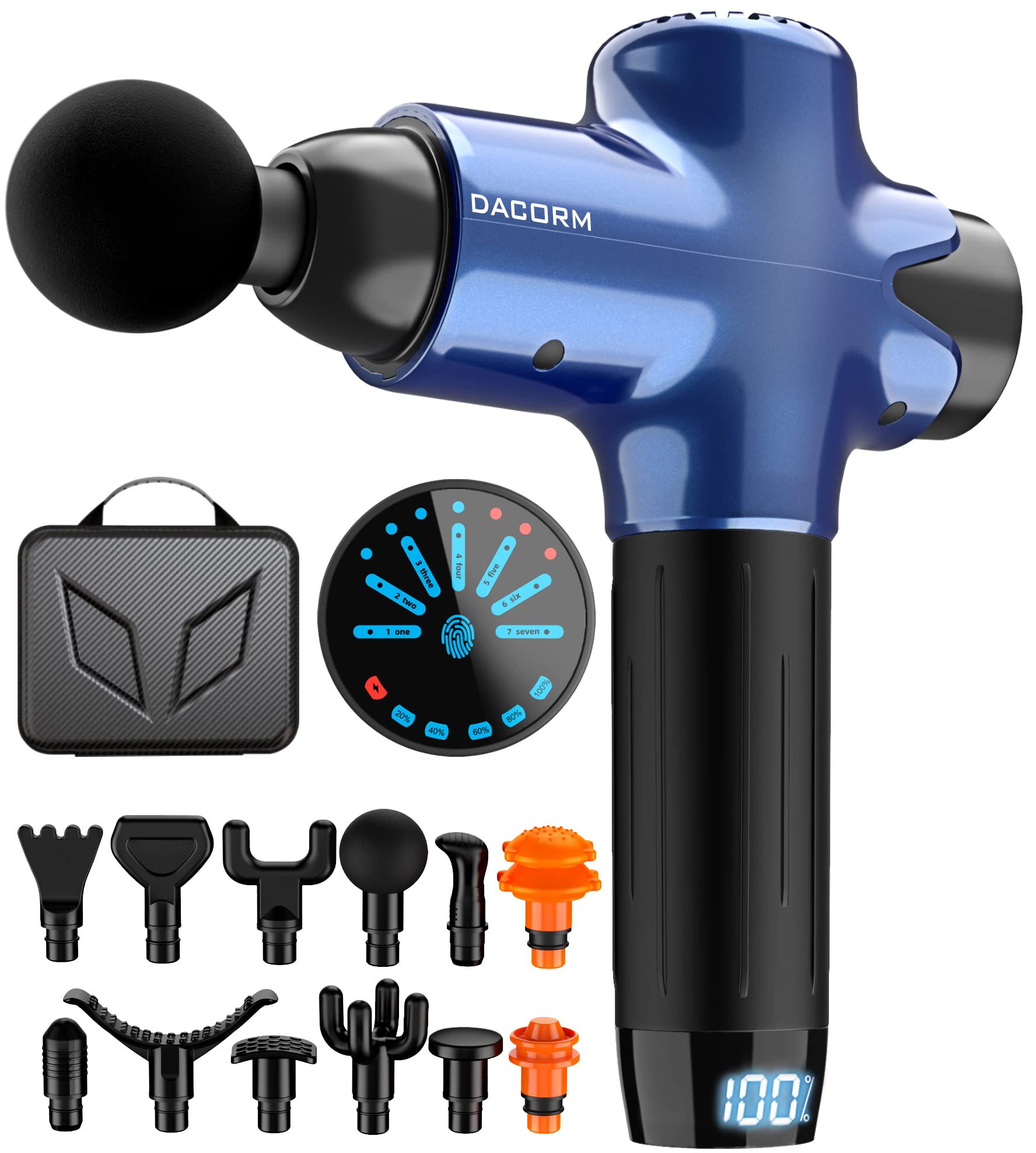Y8 Pro Max Percussion Massage Gun - Super Quiet Portable Electric Muscle Massager for Athletes, Handheld Deep Tissue Massager for Pain Relief & Recovery (Carbon Black) - Perfect for Post-Workout, Gym, Office & Home Use