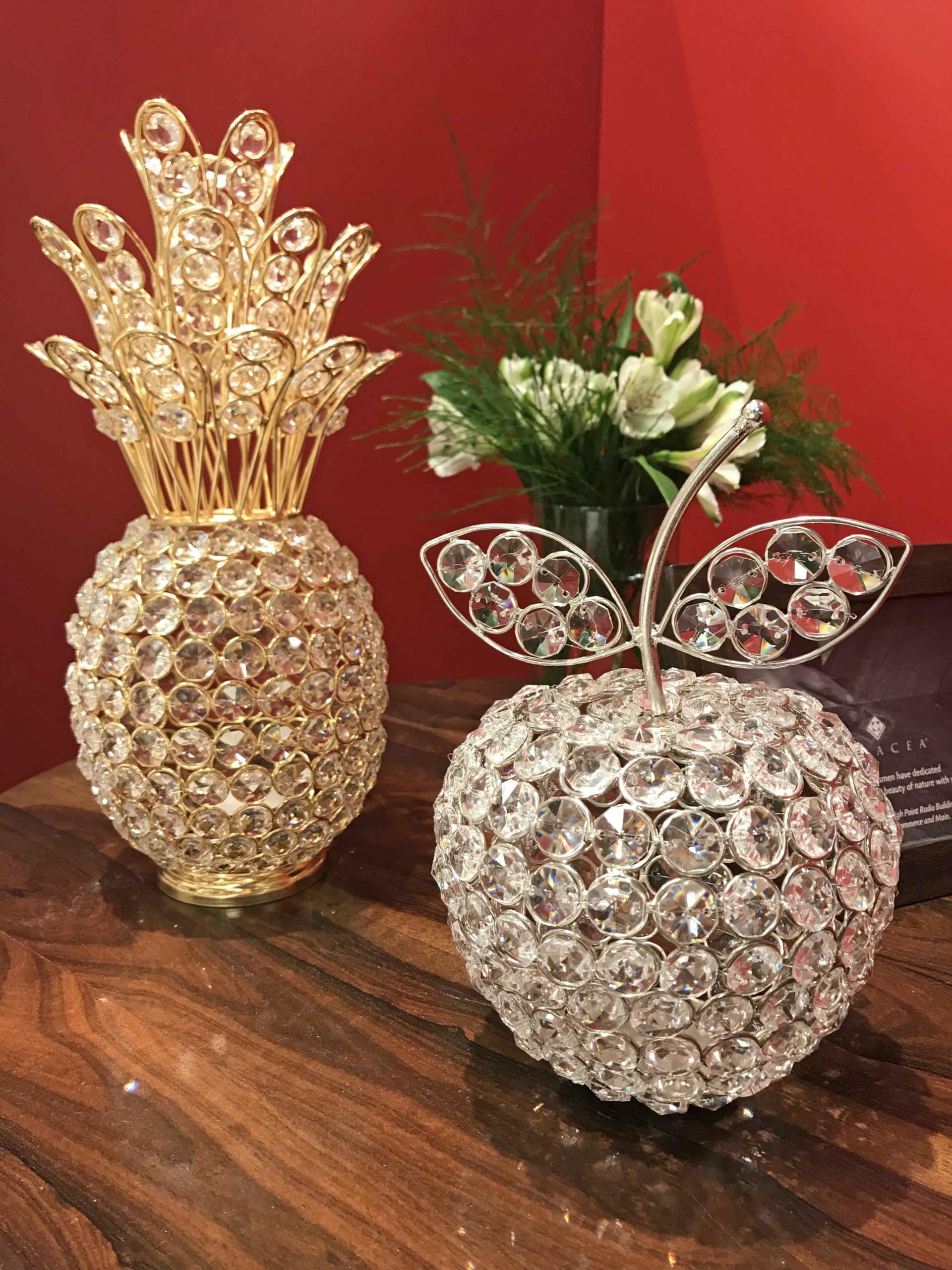 Crystal Gold Pineapple Decor - 12.5