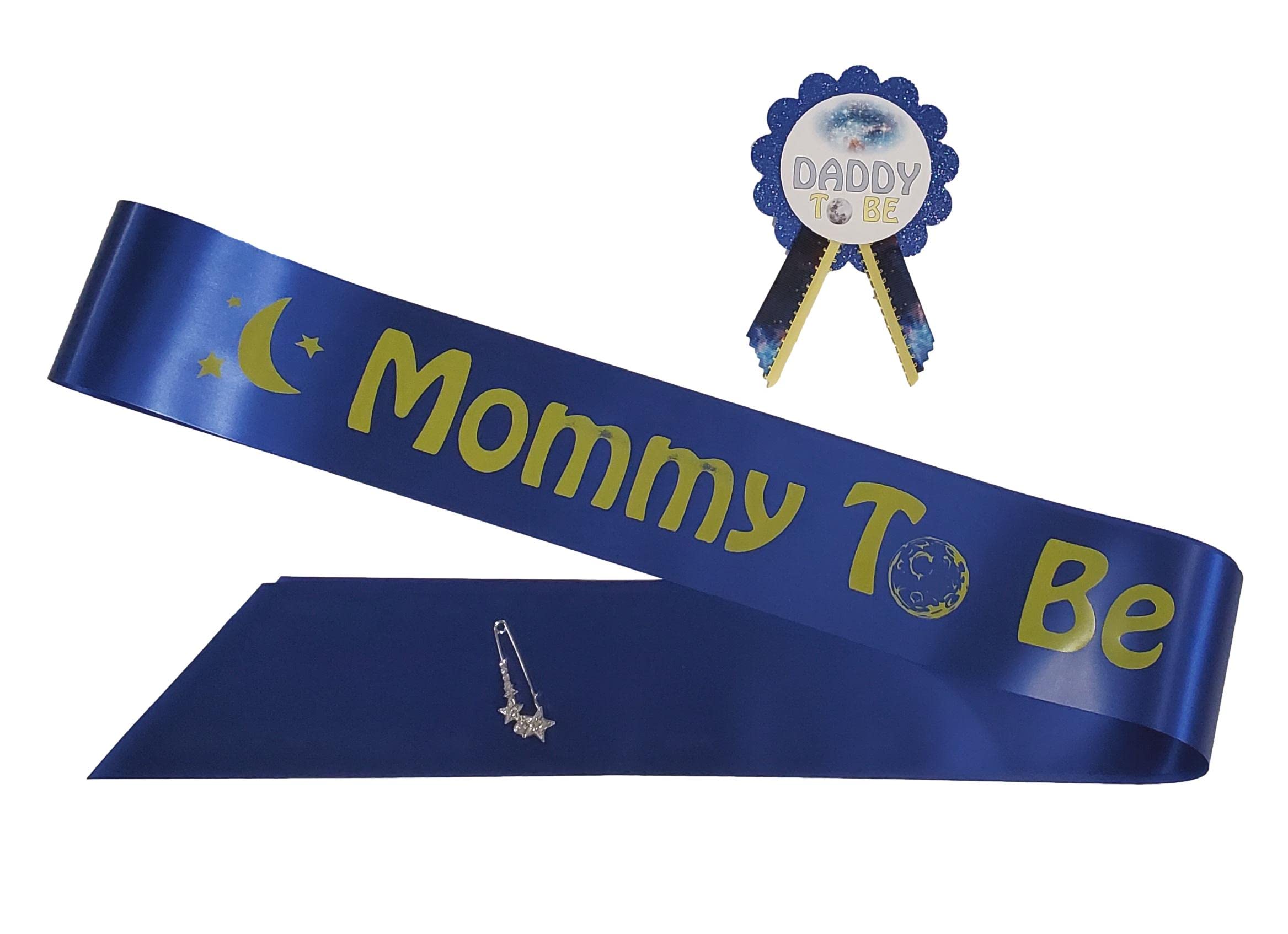 Galaxy Baby Shower Pins - Space Theme Gender Reveal Party Supplies for Family - It's a Boy Celebration Accessories - Perfect for Baby Showers, Gender Reveal Parties & Outer Space Themed Events