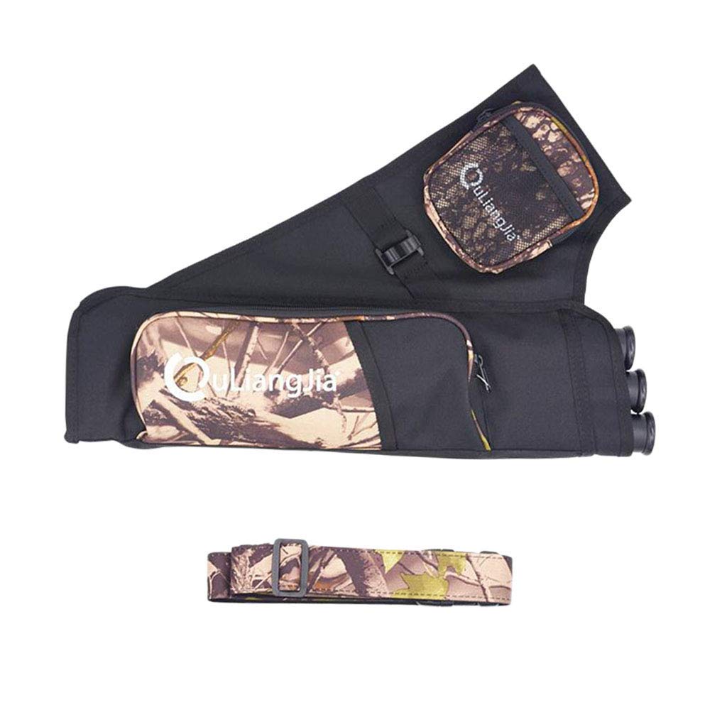 3-Tube Adjustable Hip Quiver Waist Archery Carry Bag with Pockets - Camouflage & Other Colors - Perfect for Hunting, Target Practice & Outdoor Archery