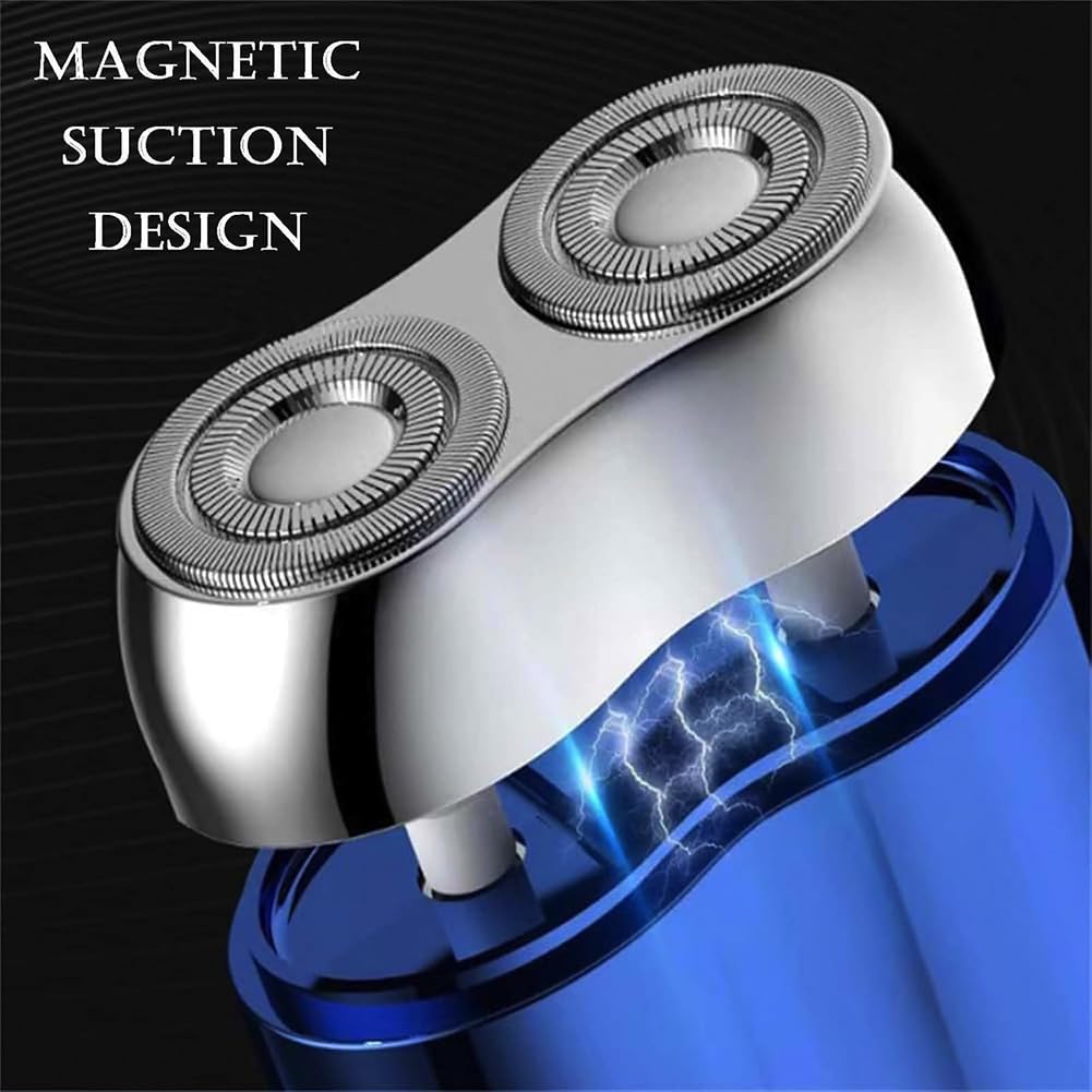 Mini Dual-Head Electric Shaver for Men - USB Rechargeable, Portable & Washable - Compact Travel & Car Electric Razor - Perfect for Home, Office & Grooming On-The-Go (Gray)