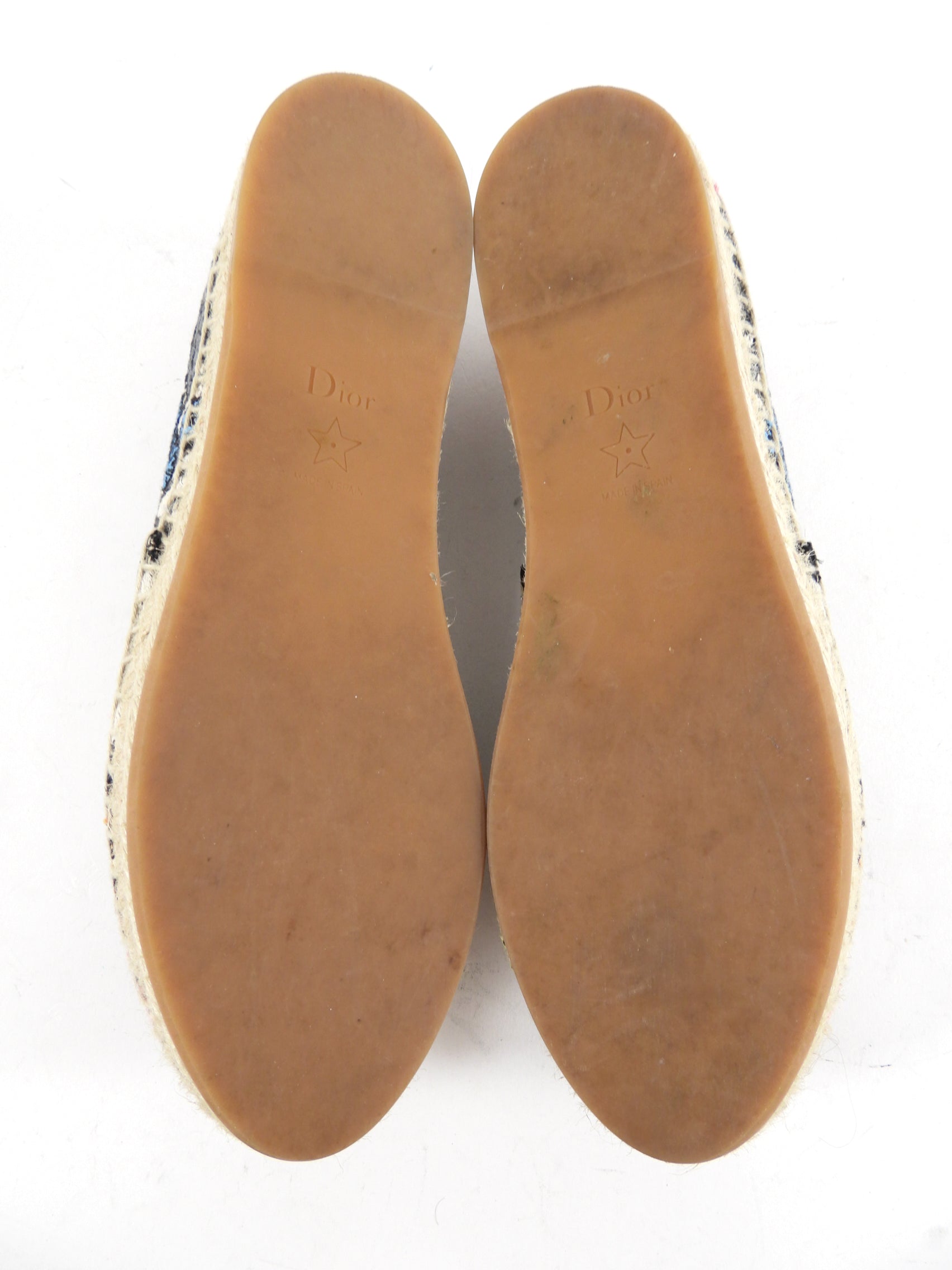 Christian Dior Floral Embroidered Espadrille Shoes - Women's Size 38 / US 7.5 - Perfect for Summer Outfits & Beach Vacations