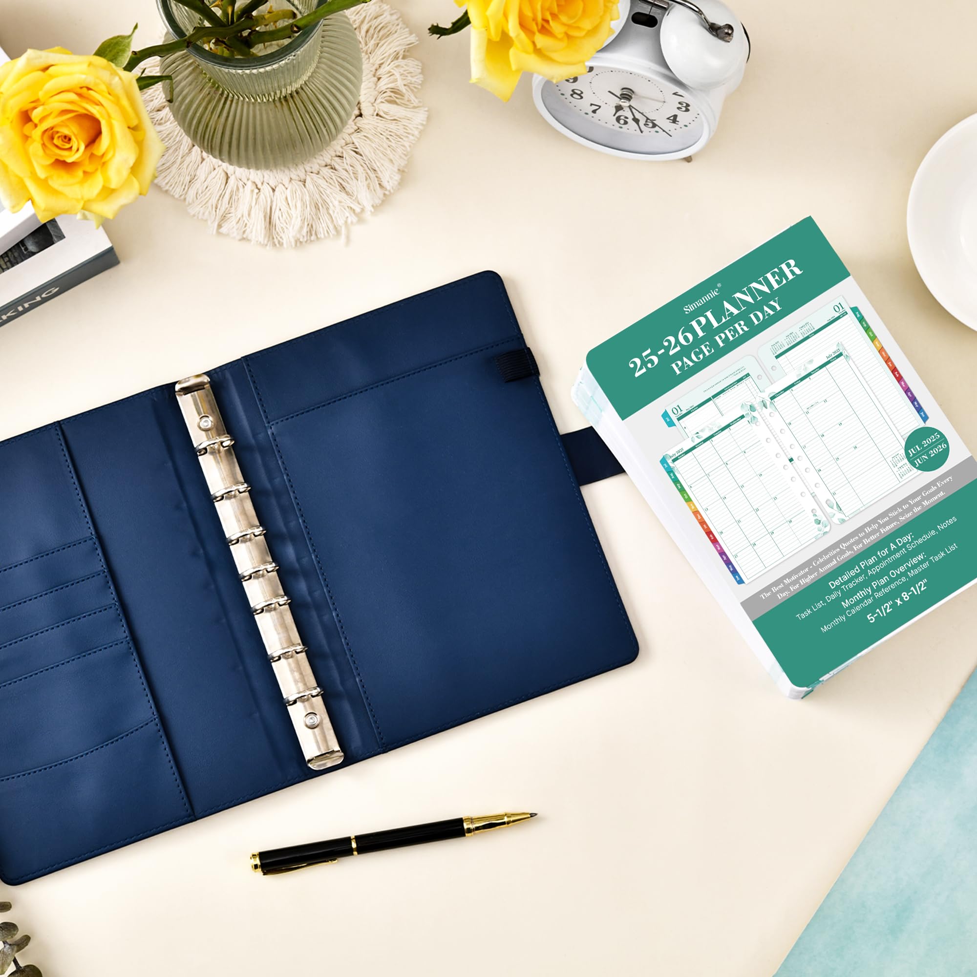 2025-2026 Daily Planner Refills – July 2025 to June 2026, 2 Pages Per Day, 5.5