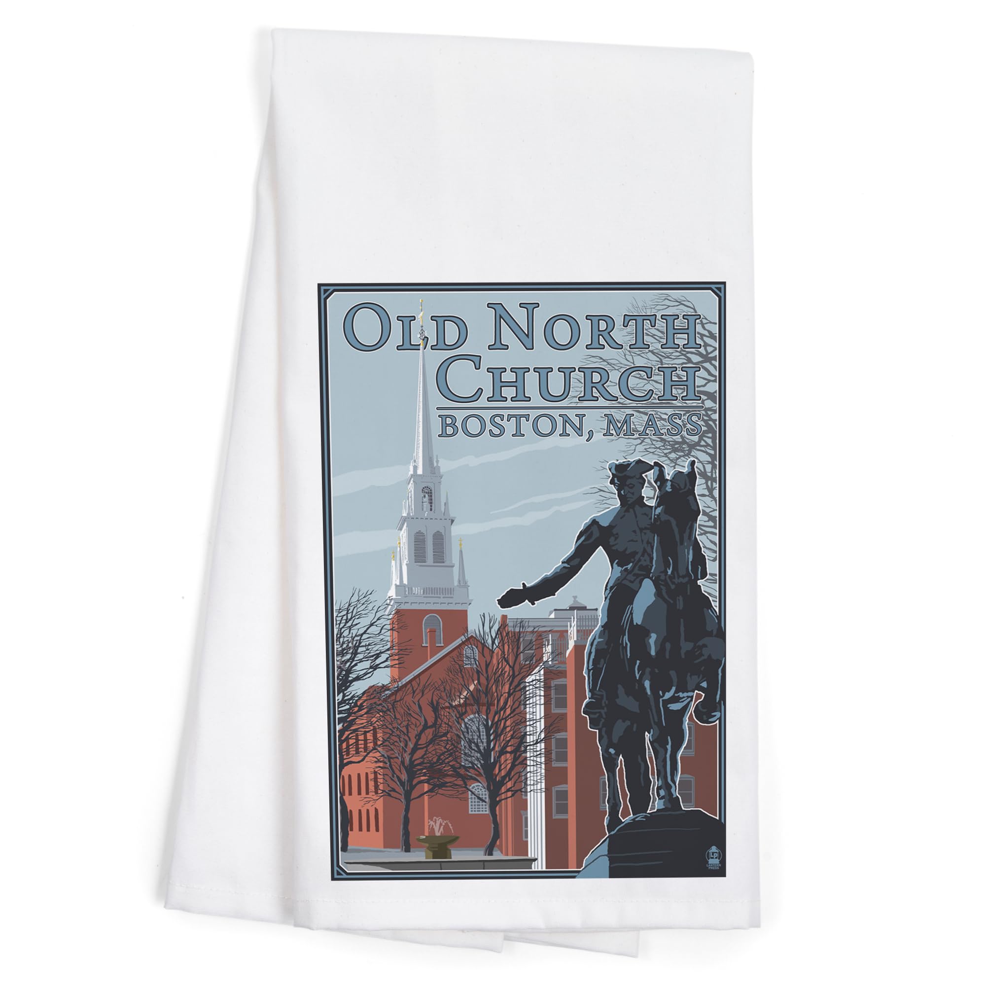 Boston Massachusetts Old North Church Winter Scene Tea Towel - 100% Cotton Decorative Hand Towel for Kitchen, Home Decor & Holiday Gifts | Perfect for Christmas Decorations, Housewarming & Cozy Farmhouse Style
