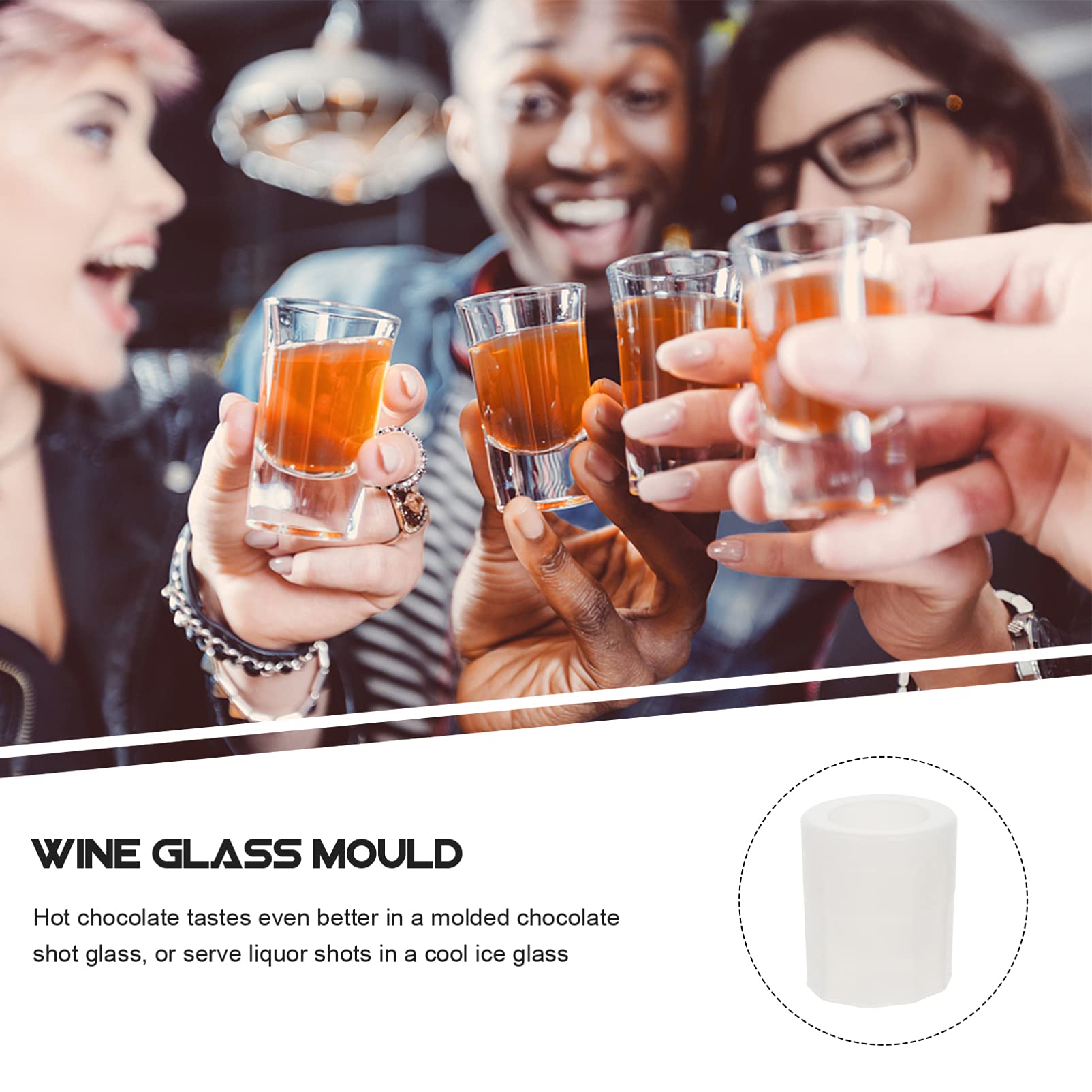 10Pcs Silicone Shot Glass Molds for Resin, Candy & Chocolate - Wine Glass Shaped Ice Cube Trays - DIY Cookie & Bottle Making Kit for Home Bars, Parties & Crafting