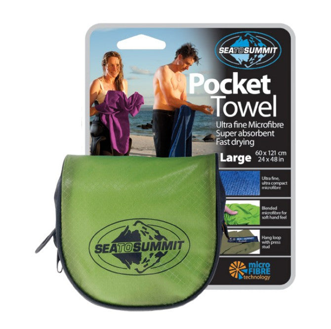 Sea to Summit Pocket Towel - Ultra Compact, Quick-Dry, Lightweight Travel Towel for Camping, Hiking, Backpacking & Beach - Perfect for Outdoor Adventures, Gym & Travel Accessories