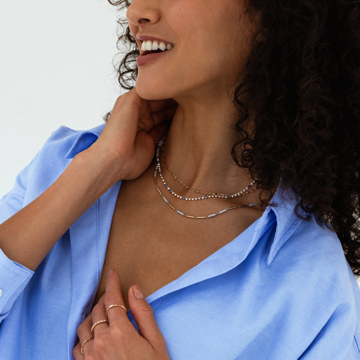 Elegant Sapphire and Diamond Necklace for Women - Perfect for Weddings, Anniversaries & Special Occasions