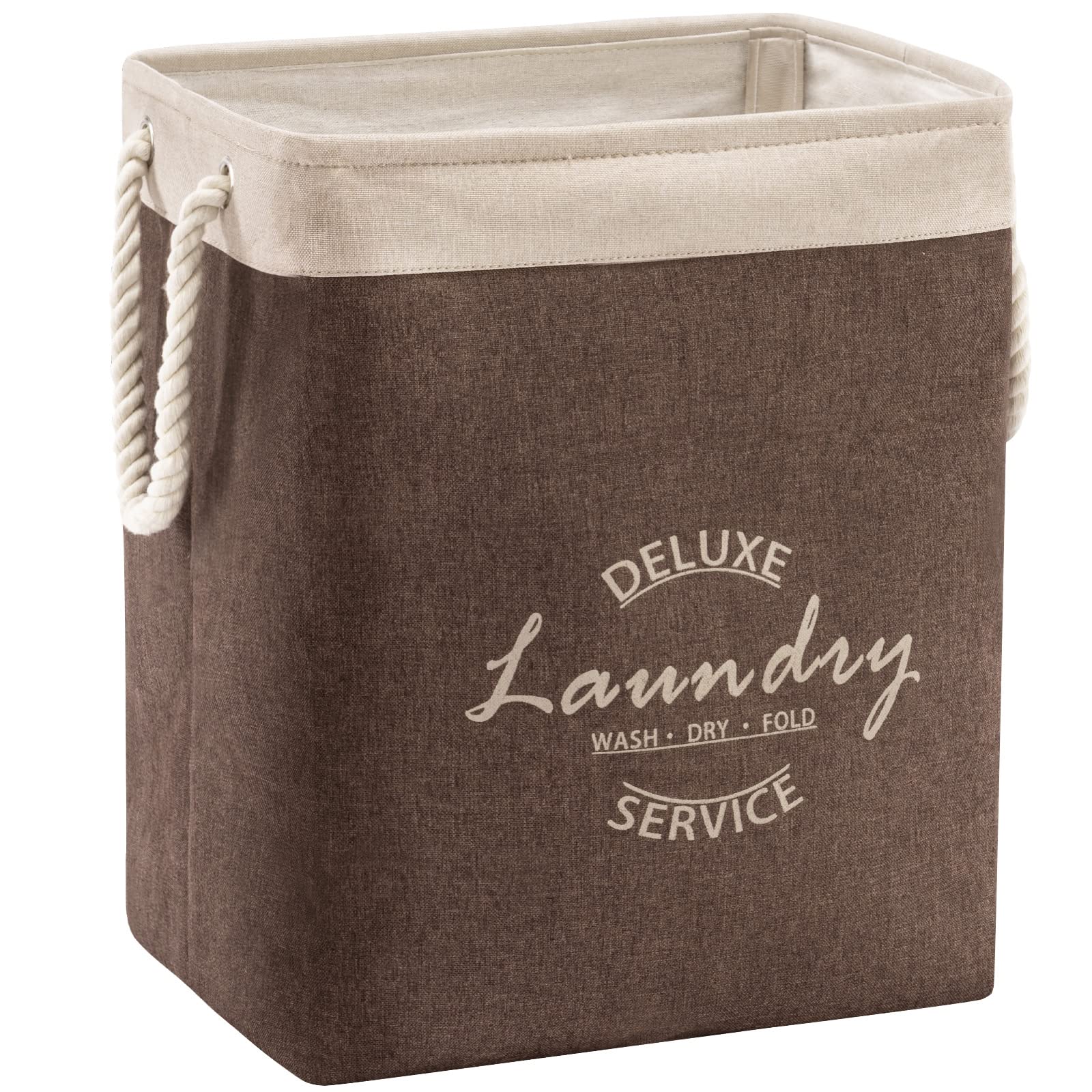 Large Collapsible Laundry Basket with Detachable Brackets & Handles - Foldable Storage Hamper for Bedroom, Bathroom, Dorm - Perfect for Clothes, Toys Organization (Brown) | Space-Saving Solution for Small Homes & Apartments