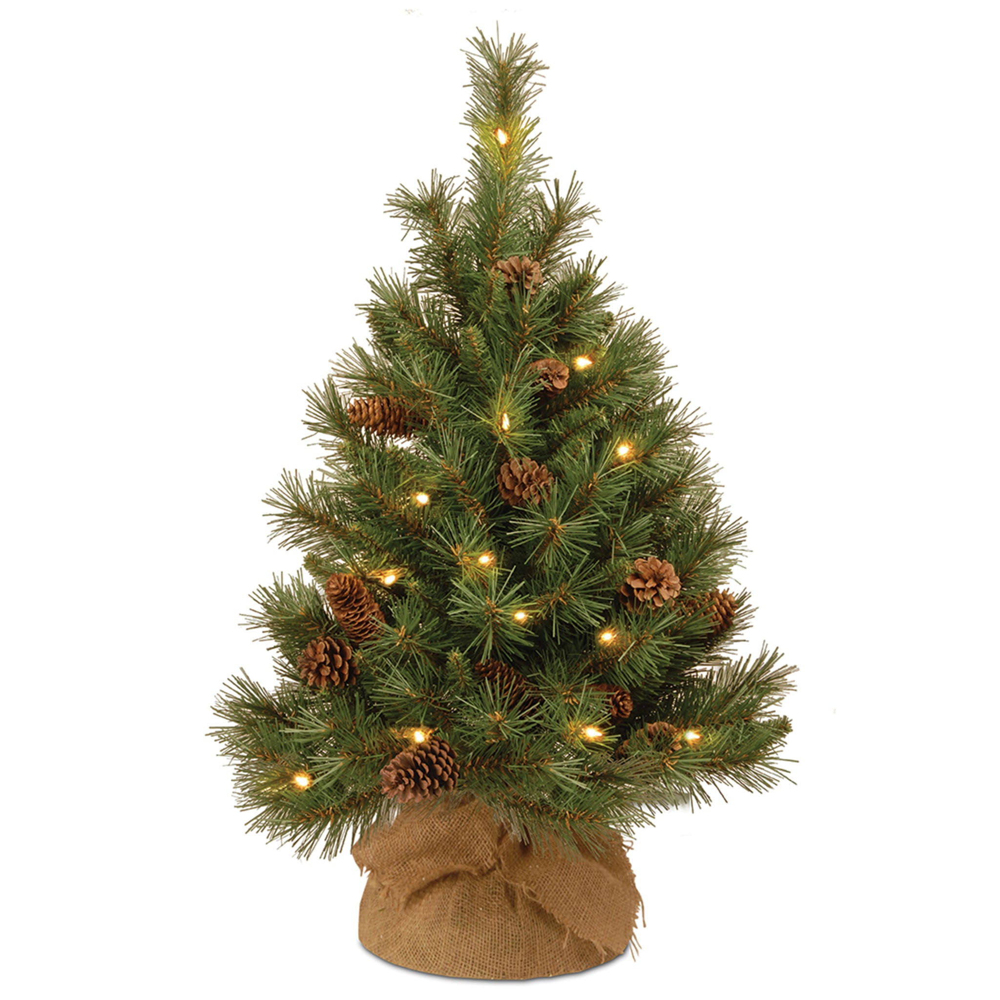 3 ft Pre-Lit Pine Cone Christmas Tree with Warm White LED Lights - Perfect for Holiday Home Decor, Office, and Party Festive Lighting