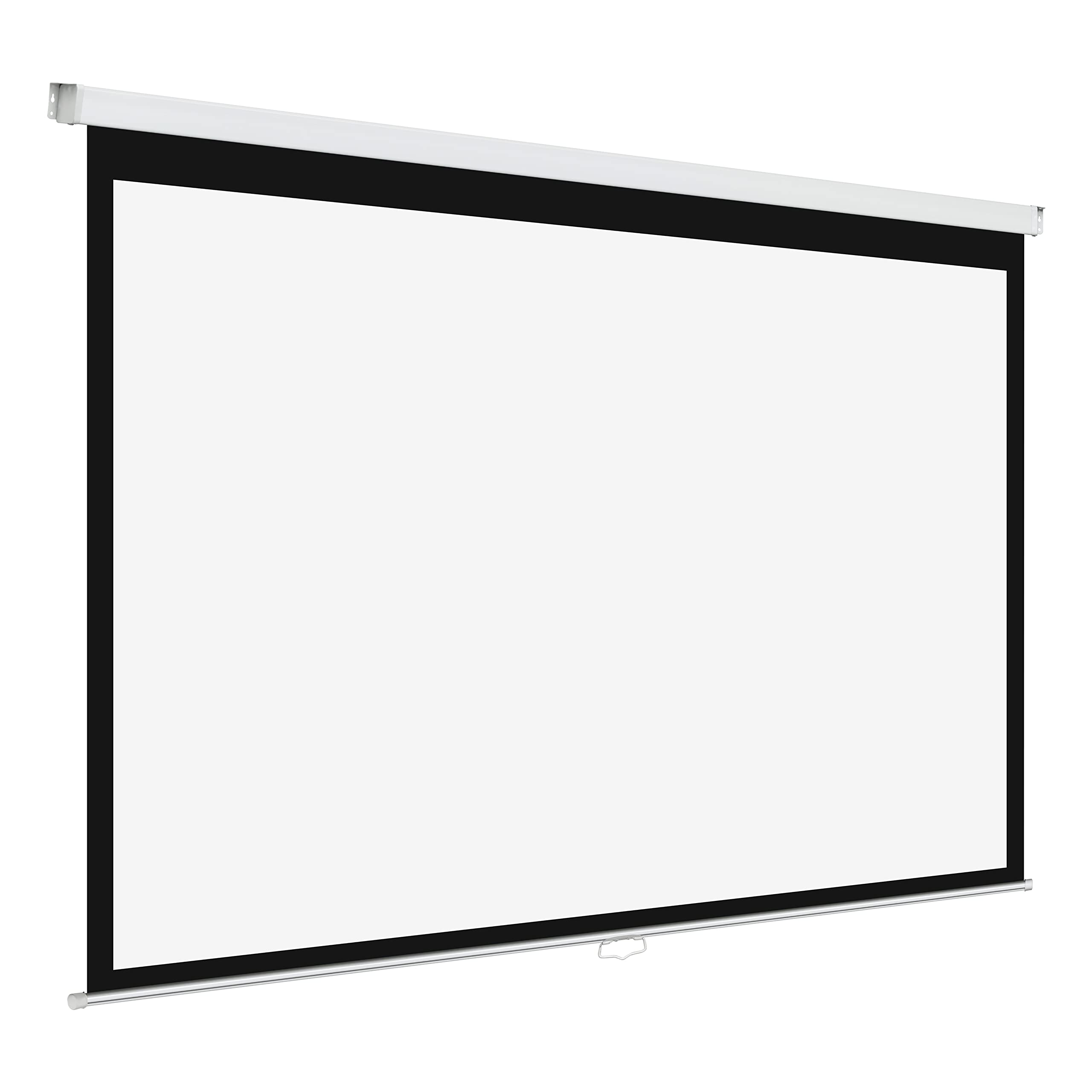 ProHT 84-Inch Manual Pull Down Projector Screen - 16:9 Aspect Ratio Matte White Projection Screen for Home Theater, Presentations & Movies | Perfect for HDTV, Sports, Office Meetings & Classroom Use