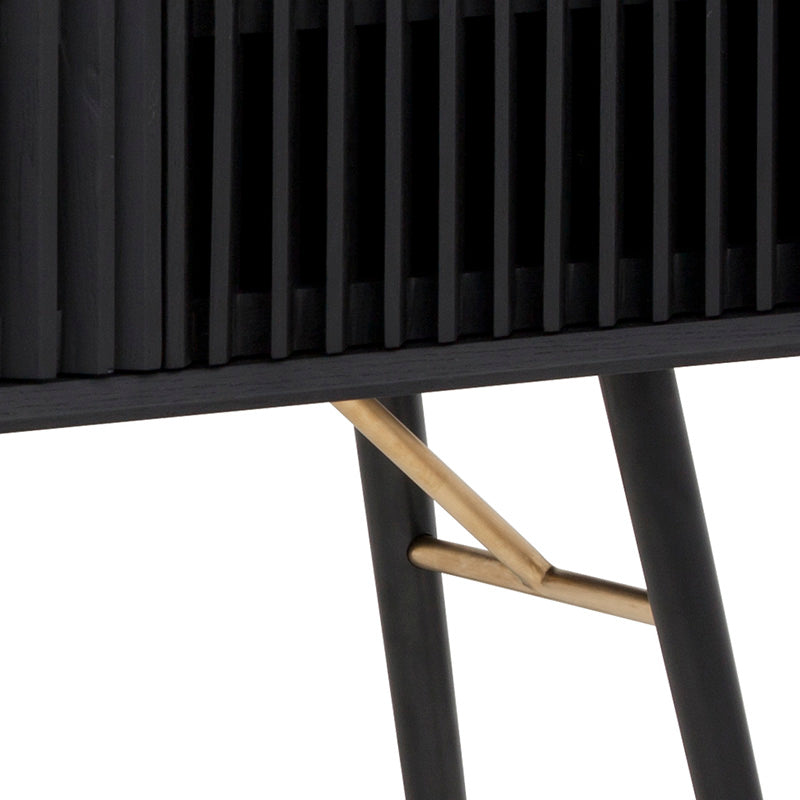 ASLOG 90cm Tall Sideboard Cabinet - Modern Black Buffet Storage for Dining Room & Living Room | Perfect for Home Organization & Stylish Decor